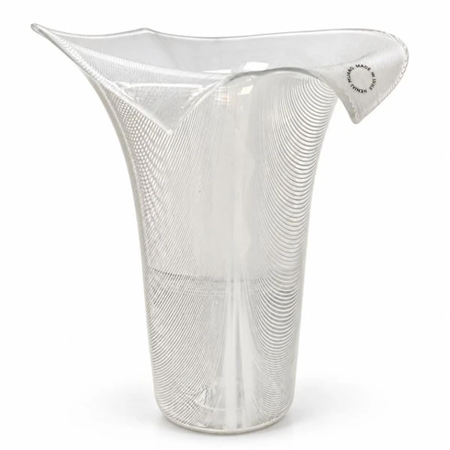 Vaso in vetro di Murano filigranato modello Calla, 2002 - Tyra Lundregren