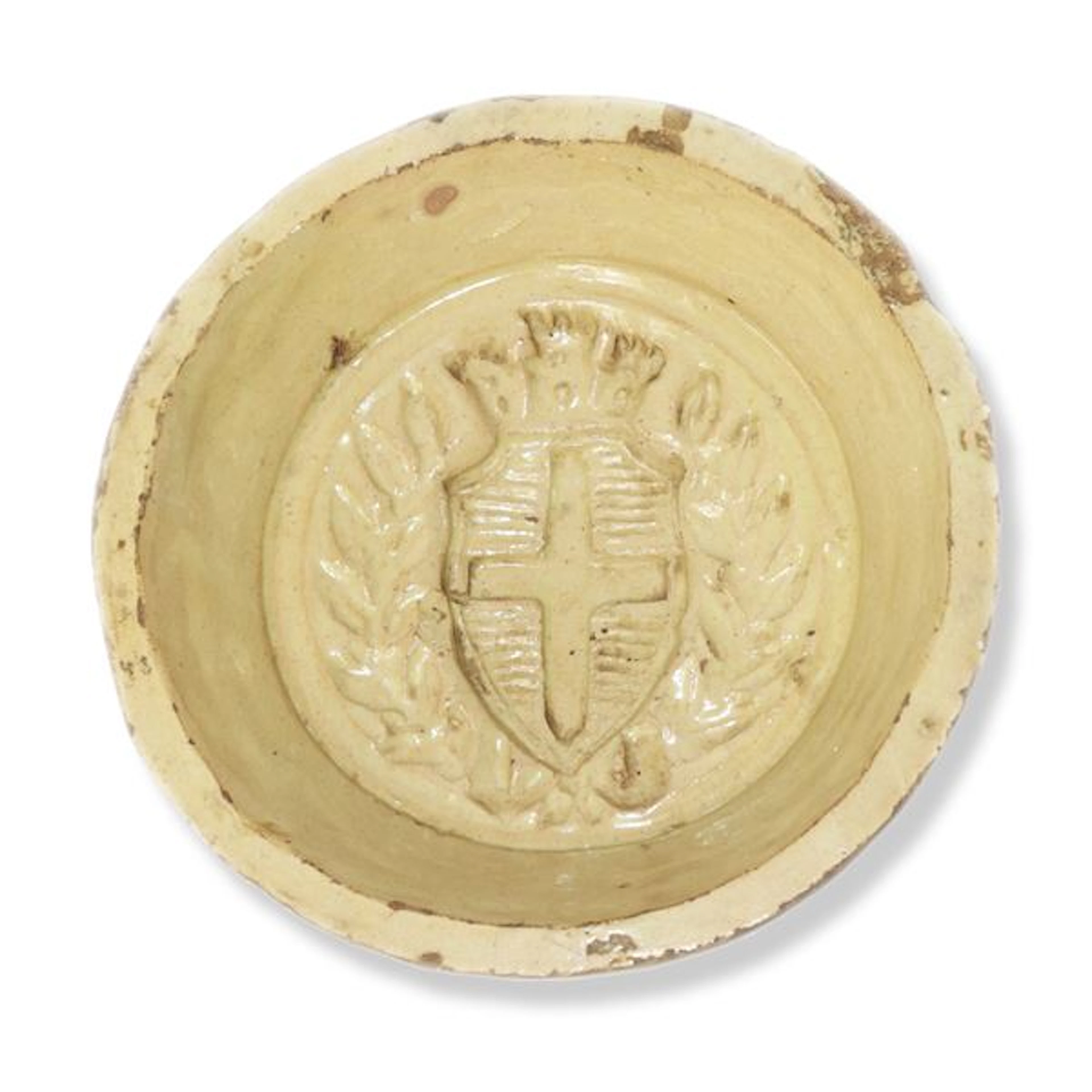 Formella in maiolica di Caltagirone ovale raffigurante lo stemma della