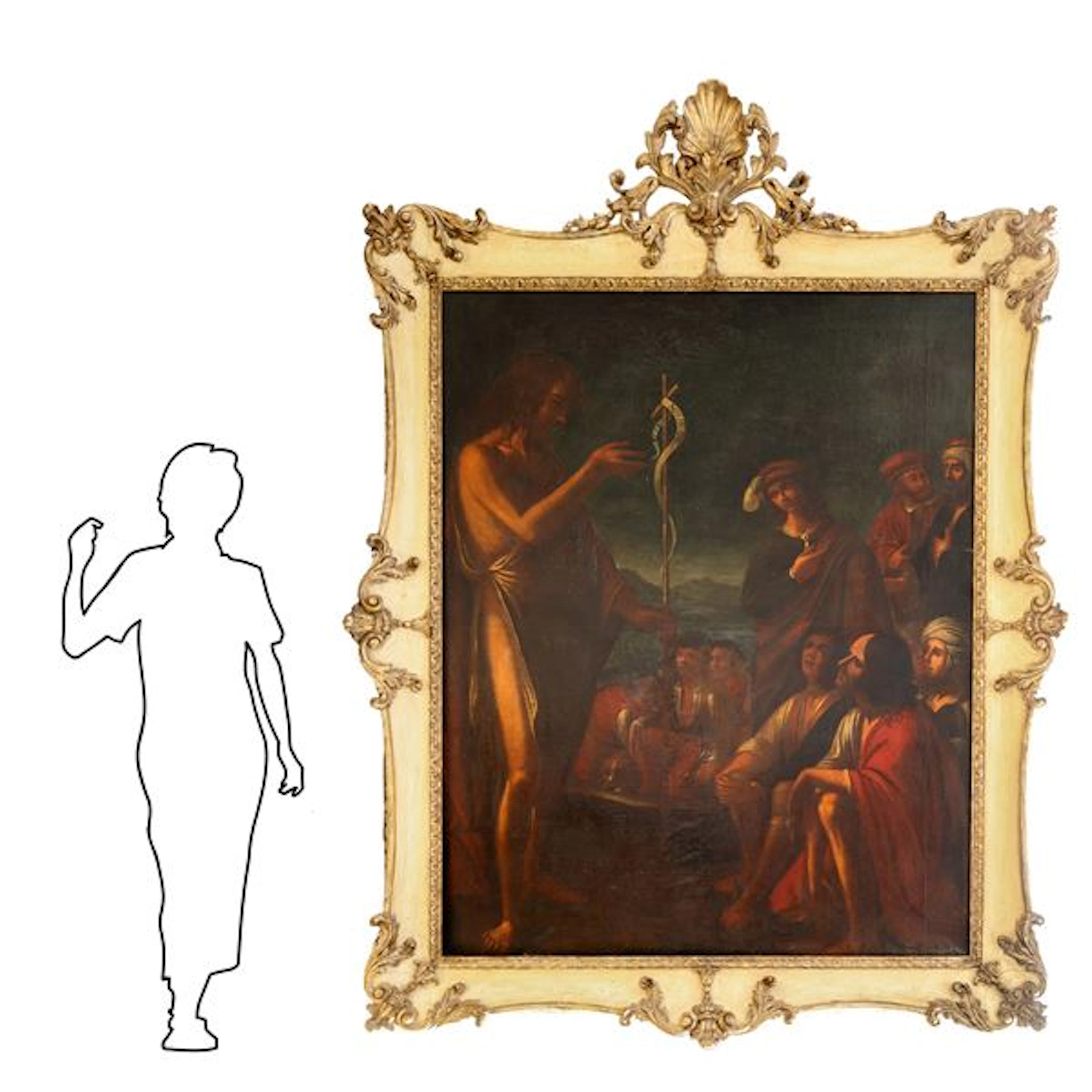 San Giovanni Battista che predica alle folle, XVII secolo - Agostino