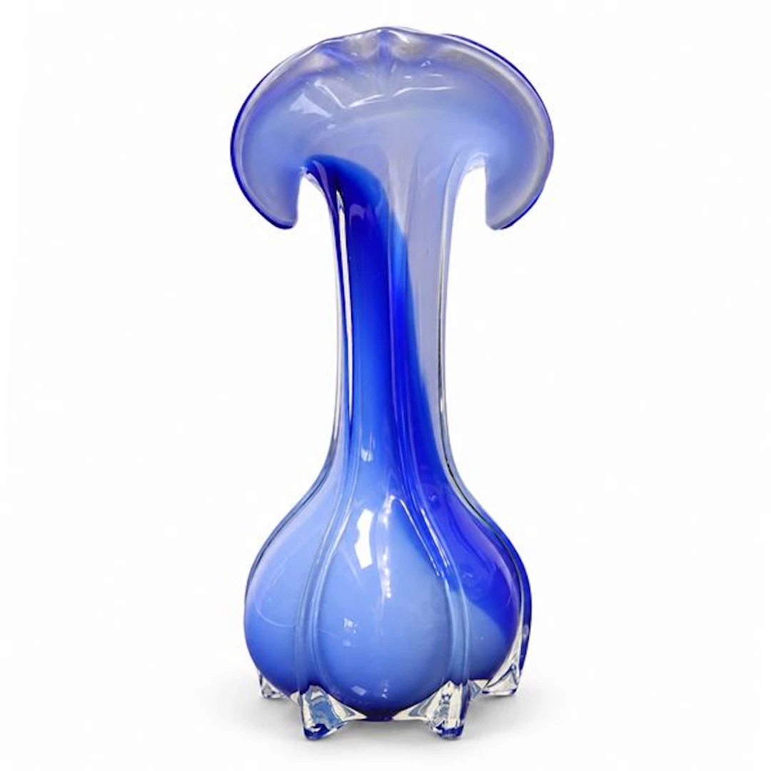 Vaso in vetro di Murano blu