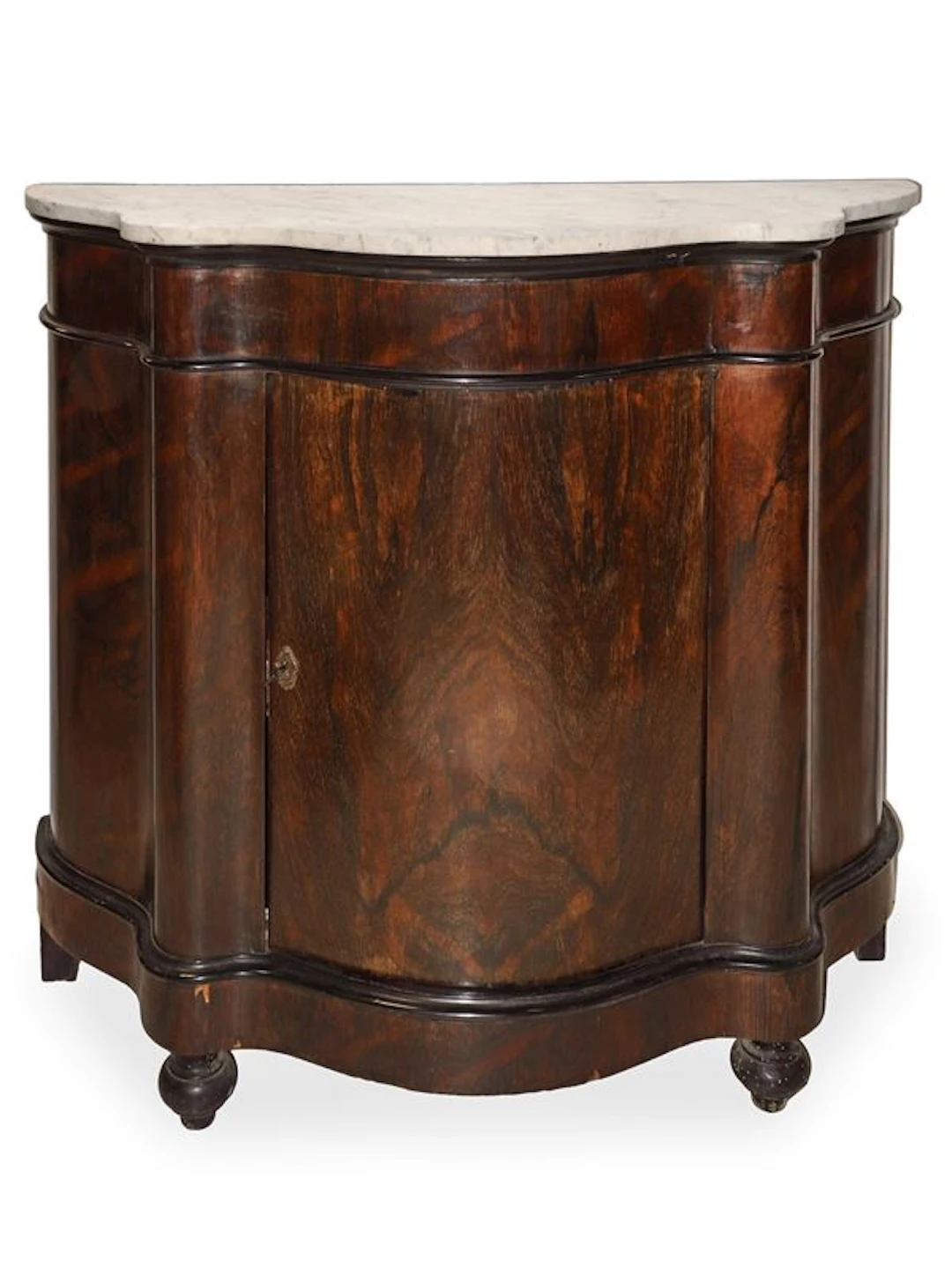 Credenza bassa con sportello centrale e marmo al piano, XIX secolo