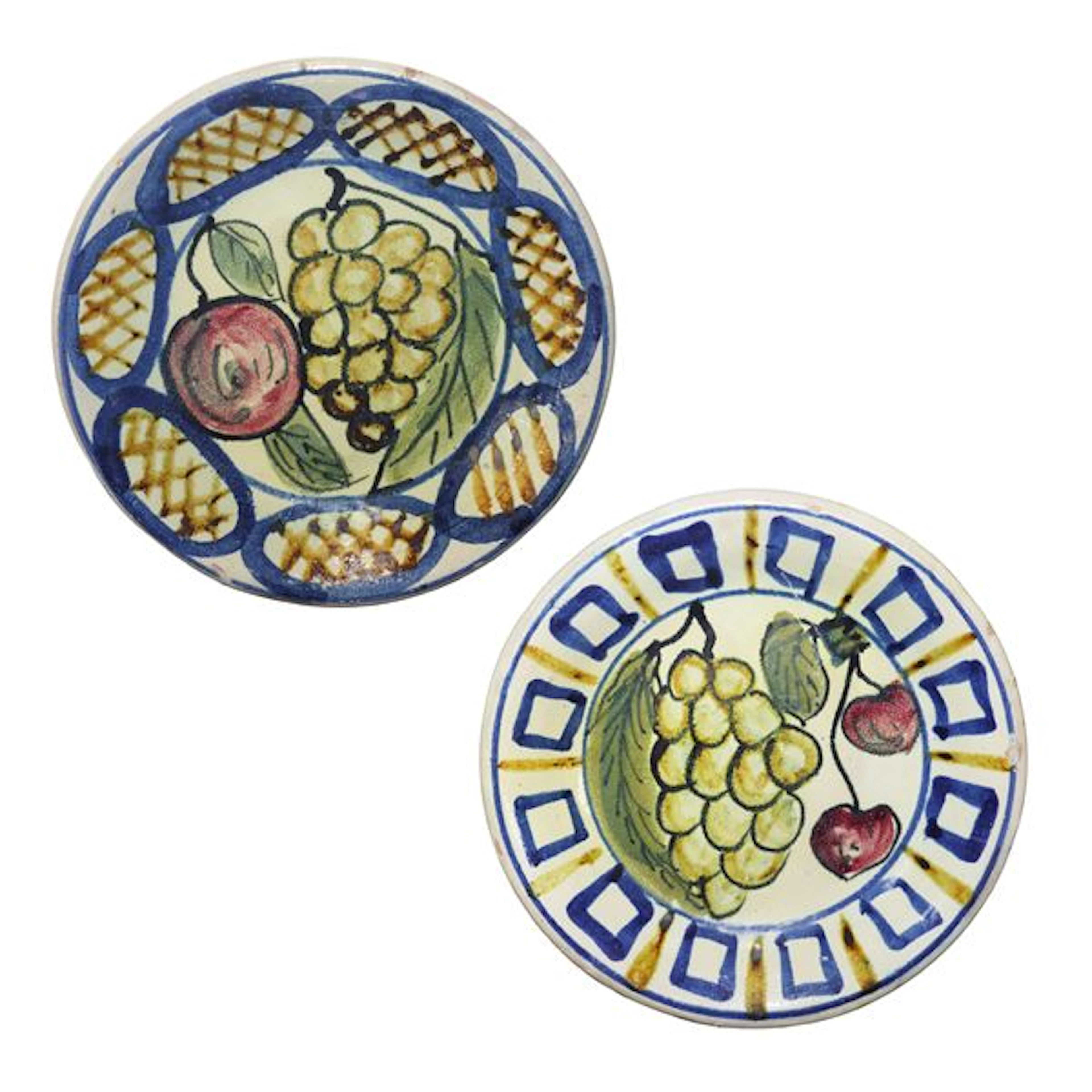 N°2 Piatti decorativi in maiolica di Santo Stefano di Camastra con