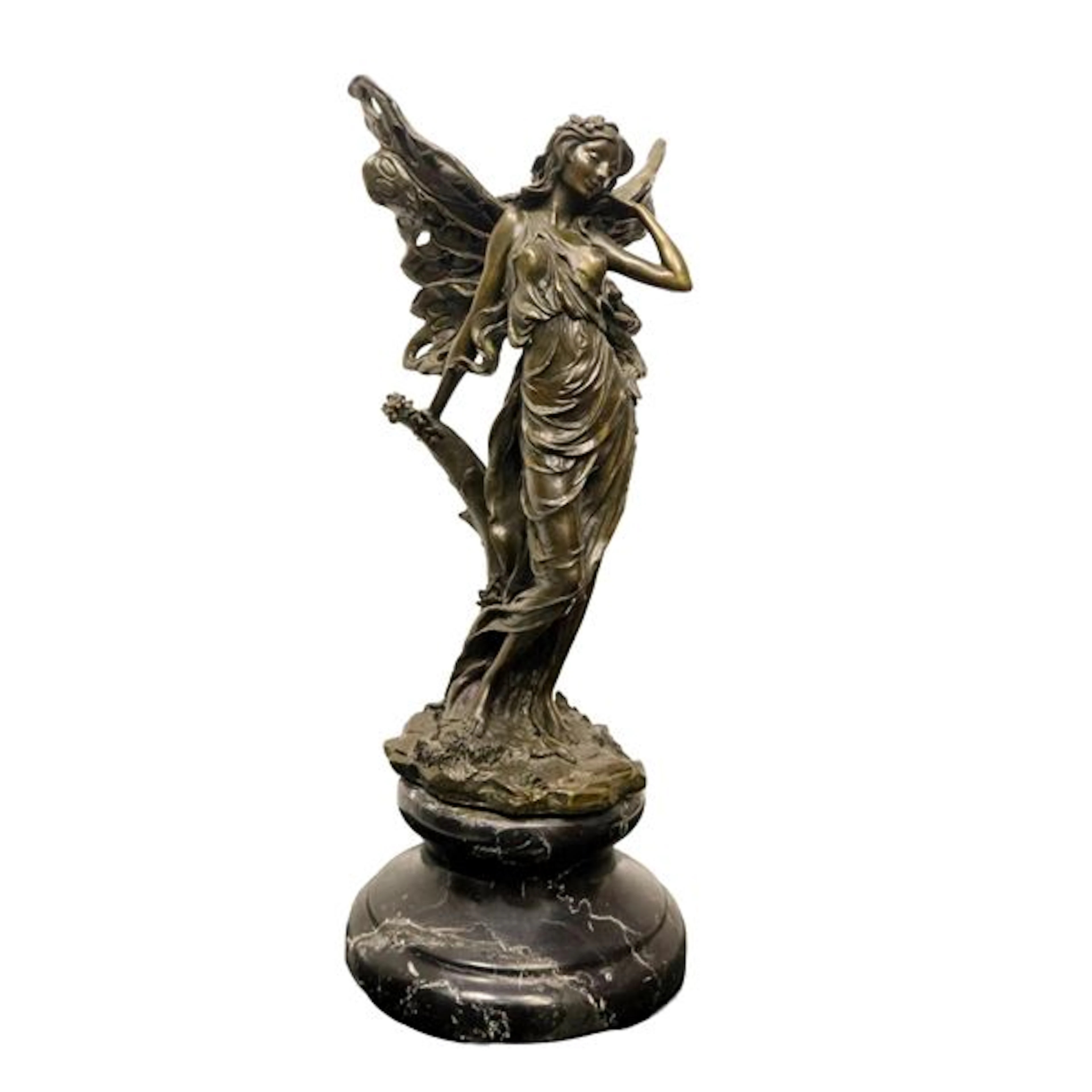 Ninfa alata, scultura in bronzo con base in marmo - Aimé-Jules Dalou