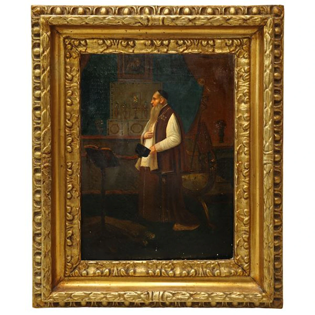 Sacerdote ortodosso in un interno, XIX secolo