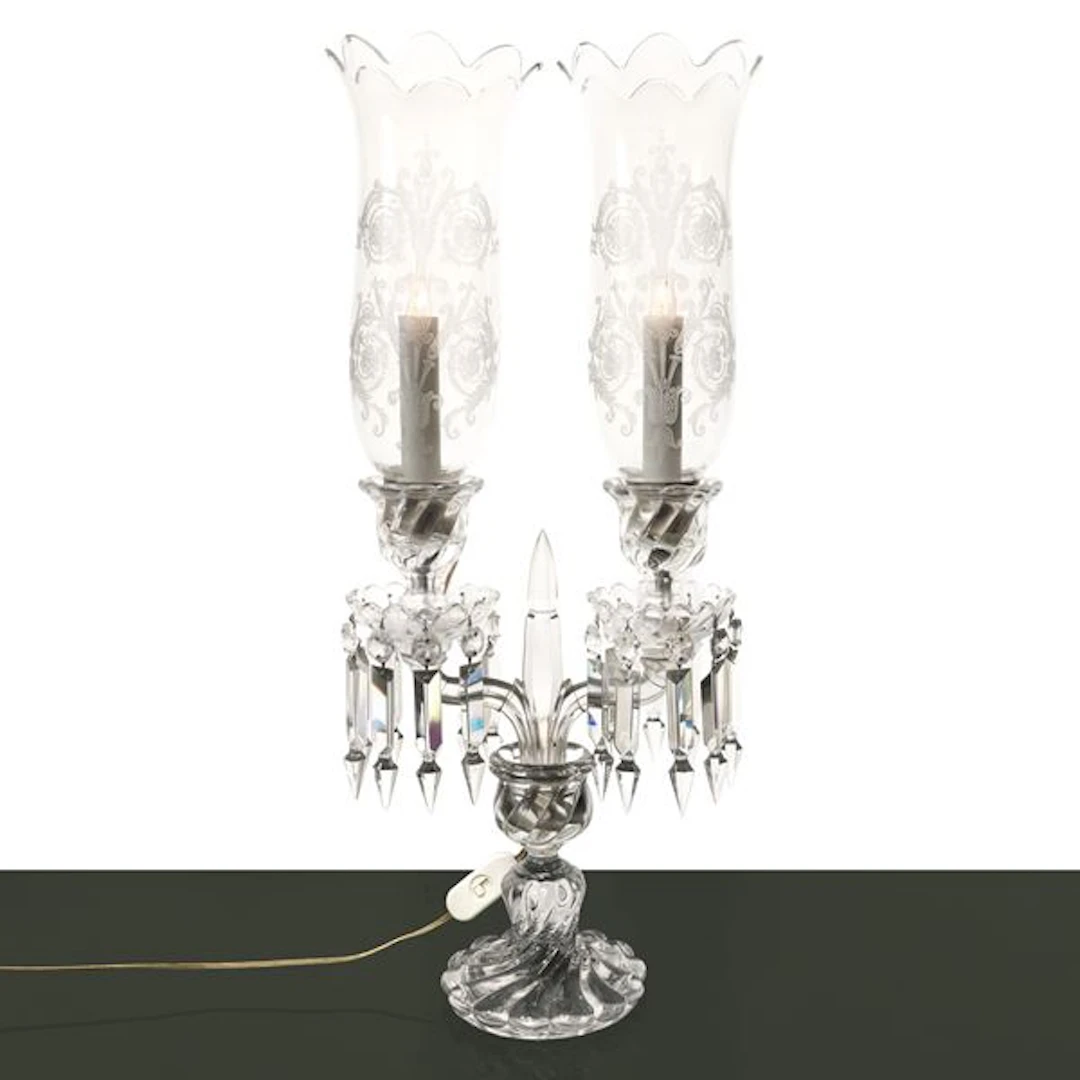 Candelabro manifattura Baccarat modello Bambou Tors elettrificato
