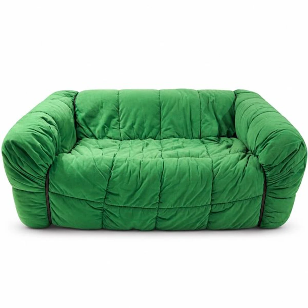 Divano anni '70 in tessuto verde, anni '70 - Cini Boeri per Arflex