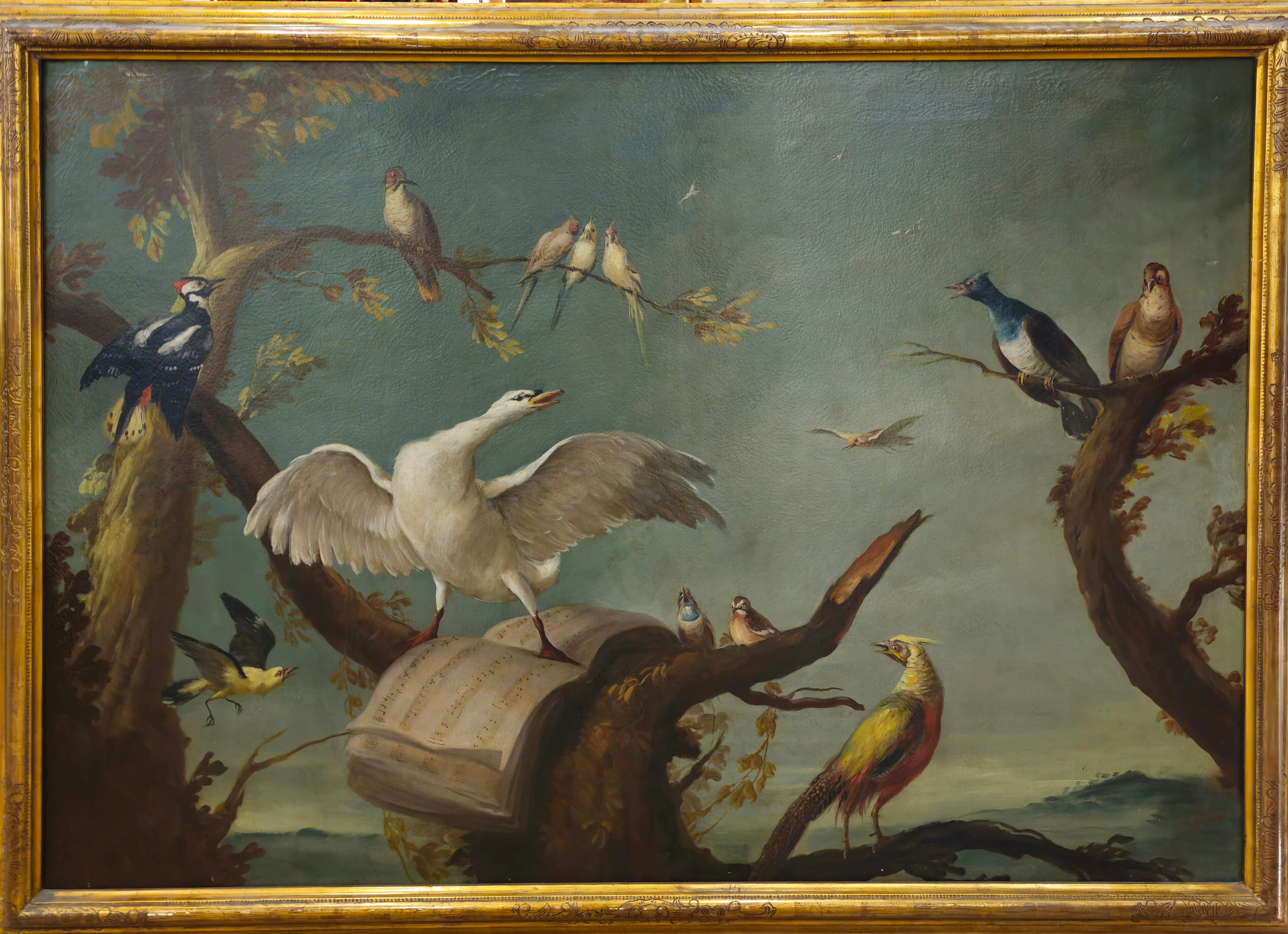 JEAN-BAPTISTE OUDRY. RÉPLICA. "LE CONCERT D’OISEAUX" ÓLEO SOBRE LIENZO.