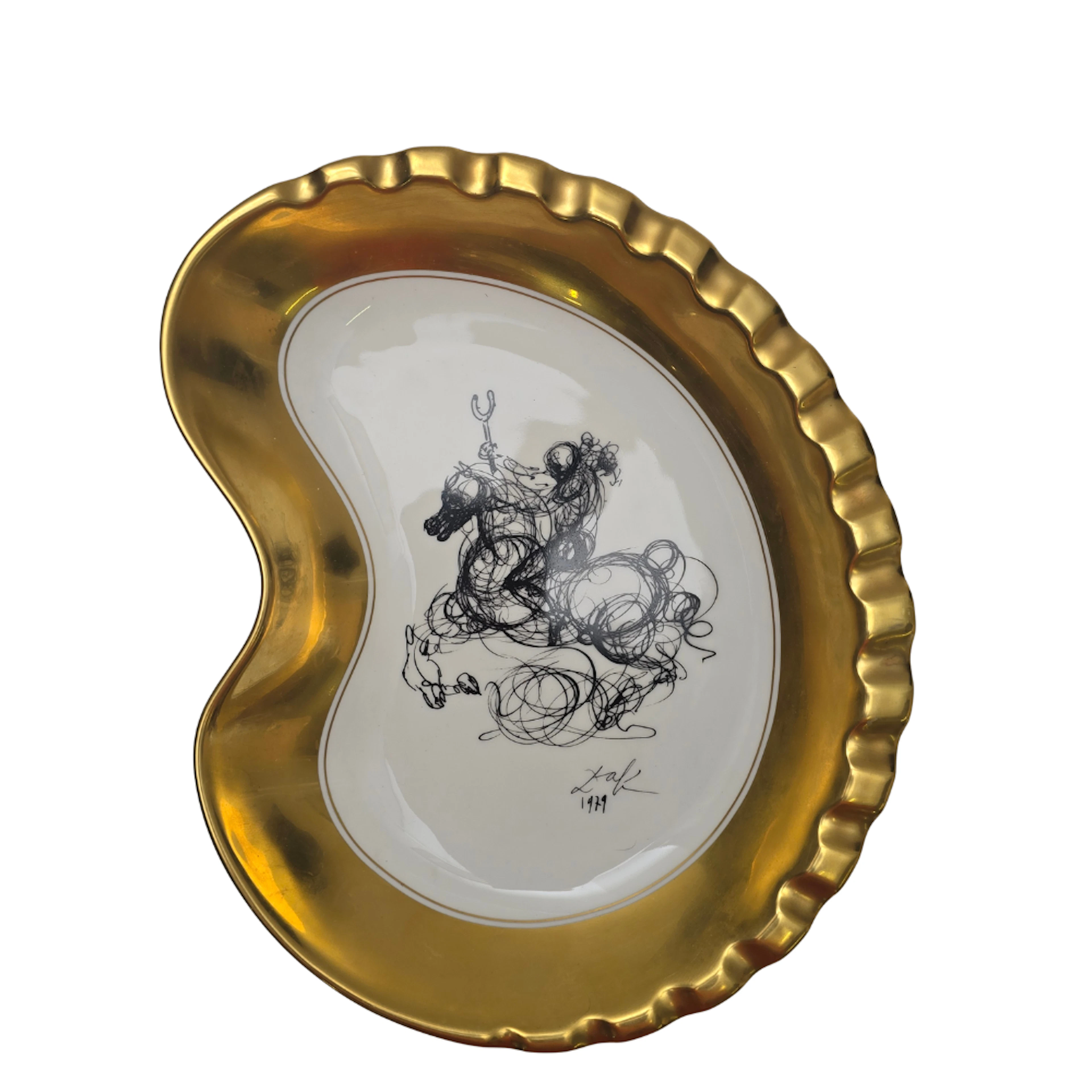 SALVADOR DALI. CENICERO DE PORCELANA DE SCHIRNDING BAVARIA. NUM 1028.