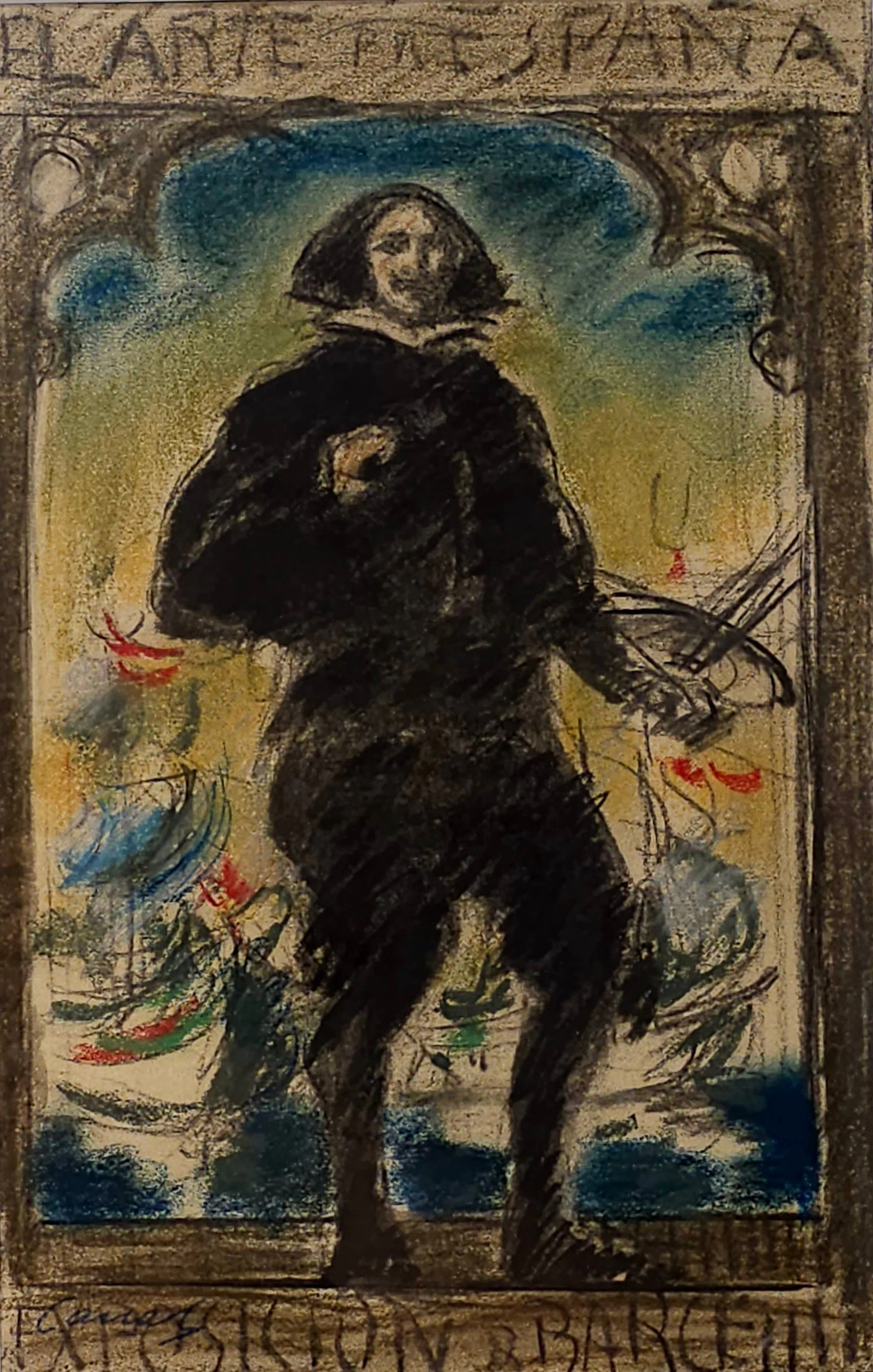 RICARD CANALS (1876-1931). Diego Velázquez y retrato masculino.