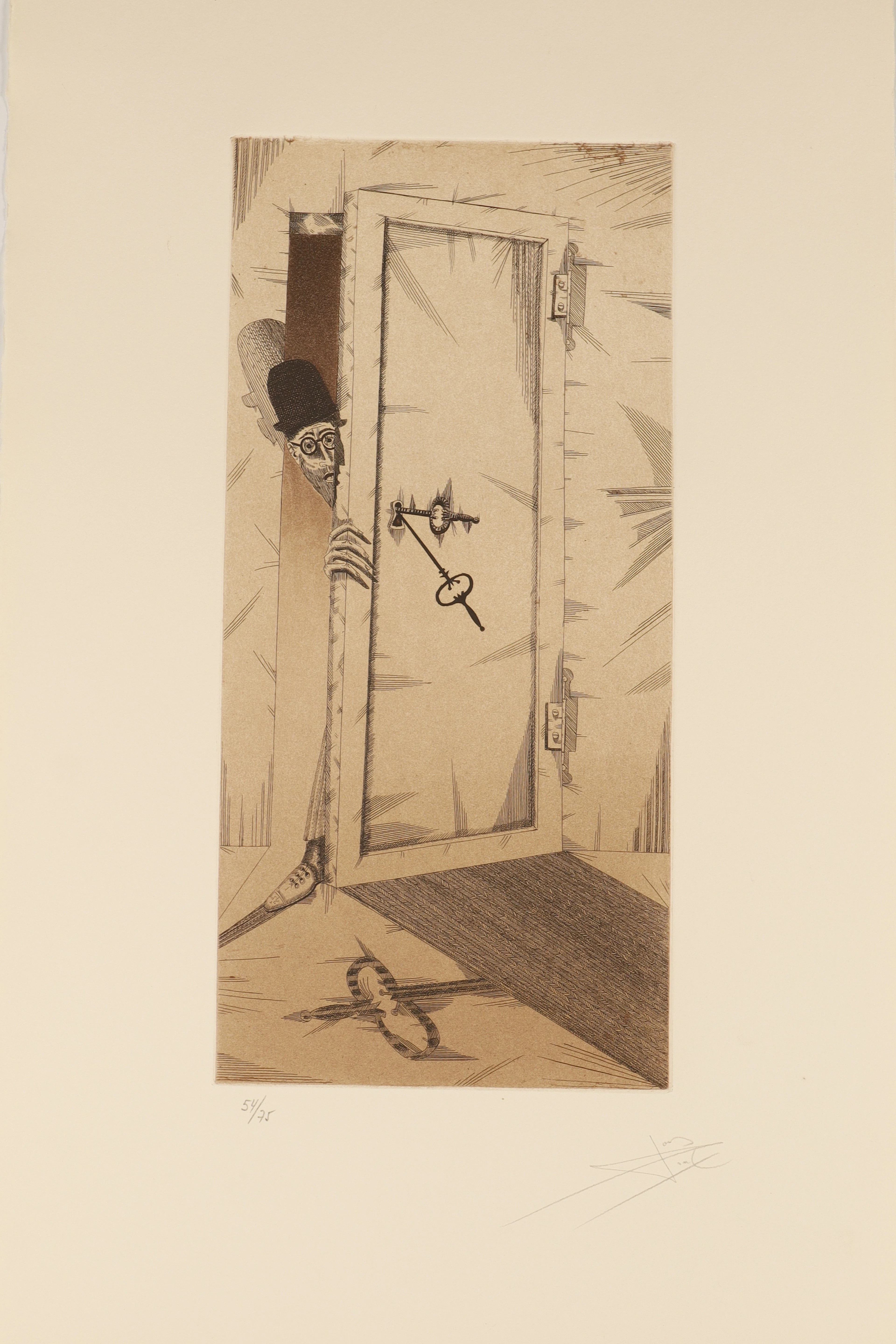 JOAN PONÇ. "porta entreoberta" serie la metamorfosis de kafka. estampación
