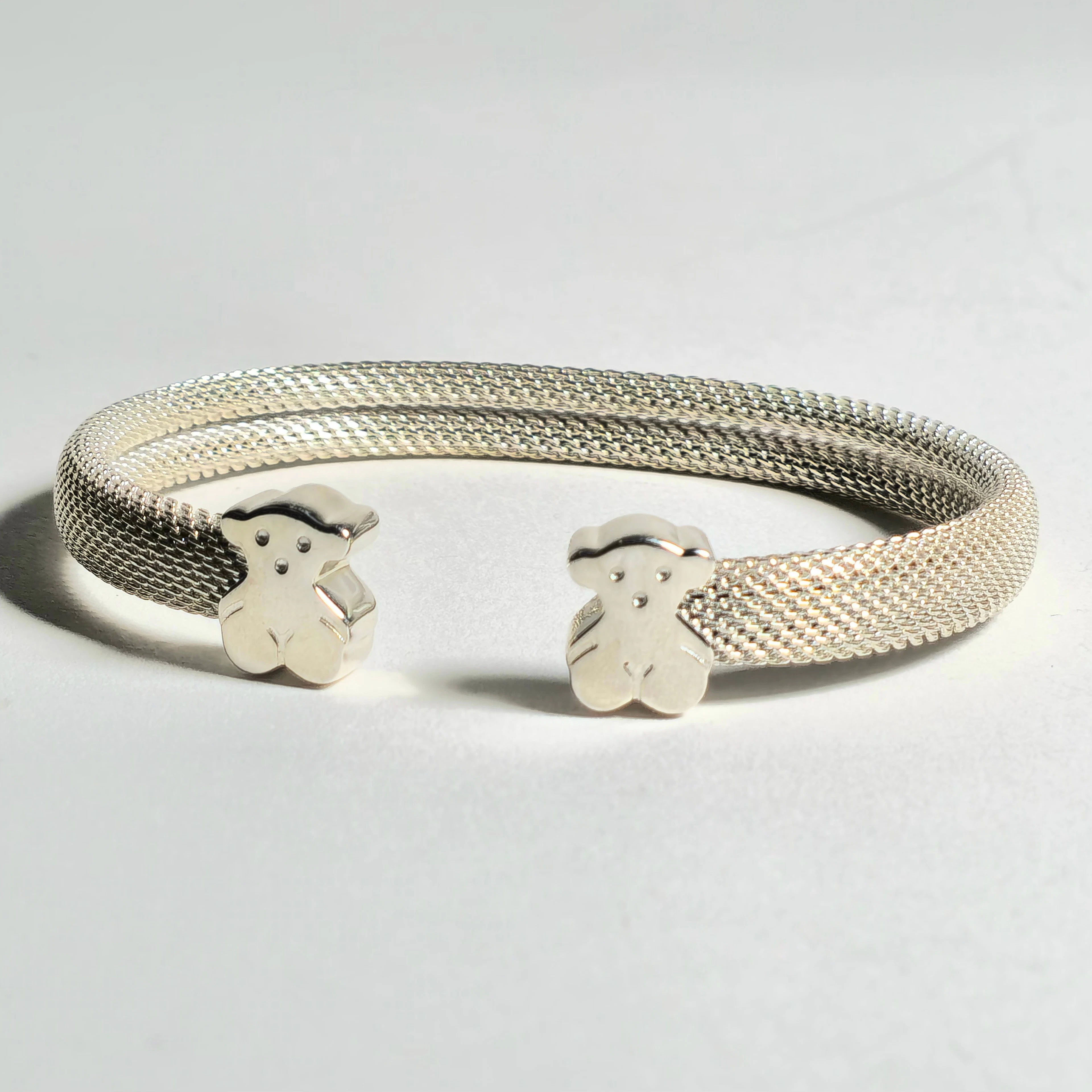 TOUS. PULSERA DE MALLA EN PLATA.