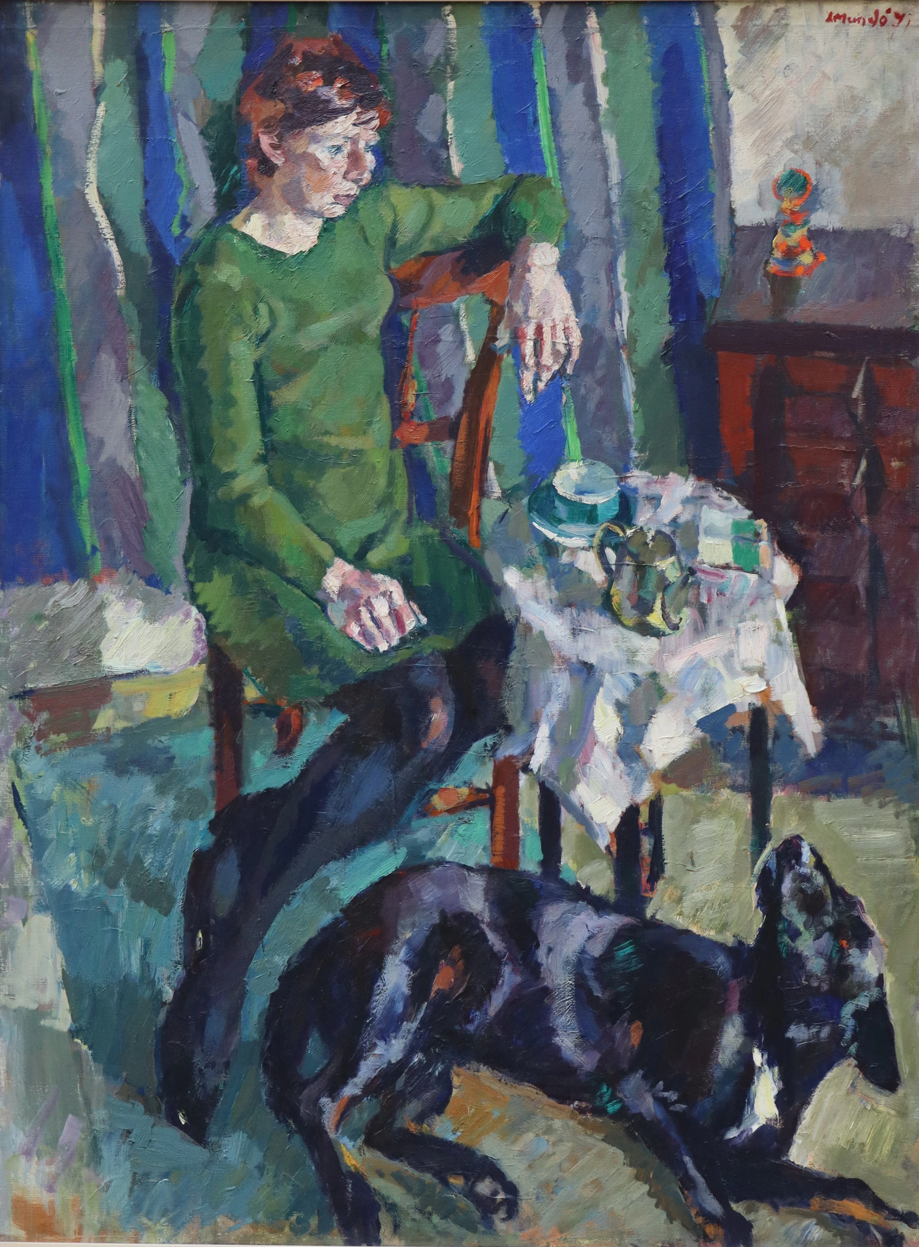 IGNASI MUNDÓ (1918–2012). "Figura en vert".