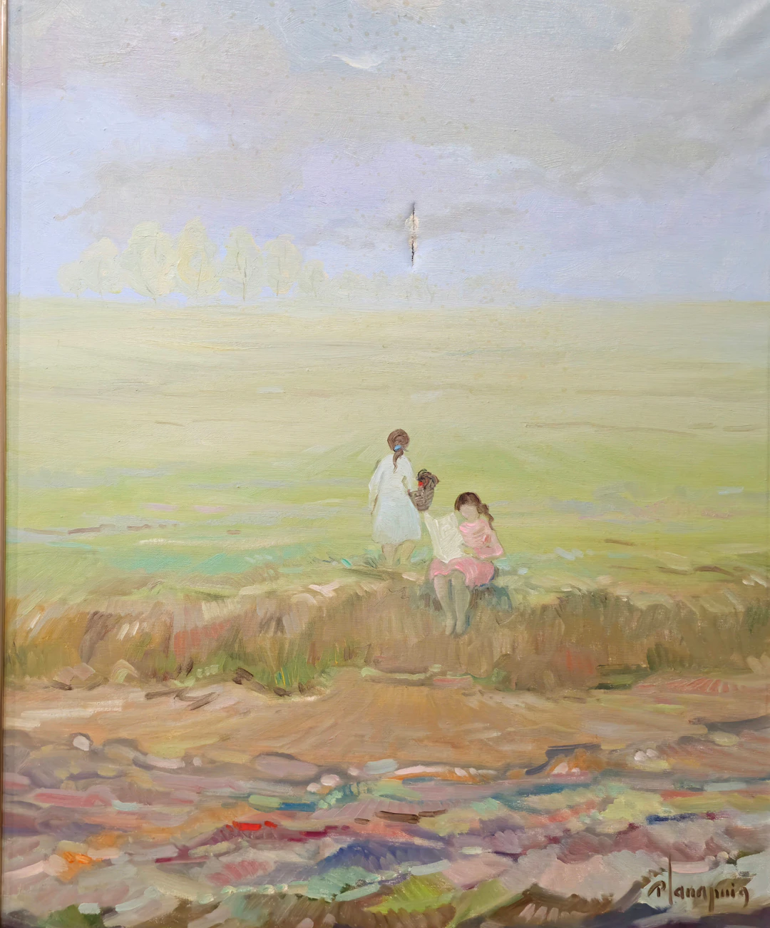 PAISAJE DE CAMPO. ÓLEO SOBRE LIENZO. FIRMADO "LANA PUIG".
