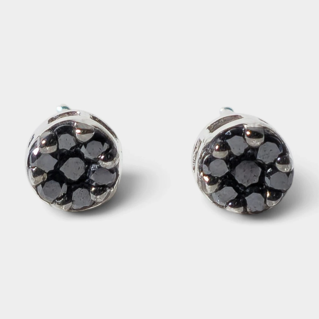 Pendientes en plata y diamantes.
