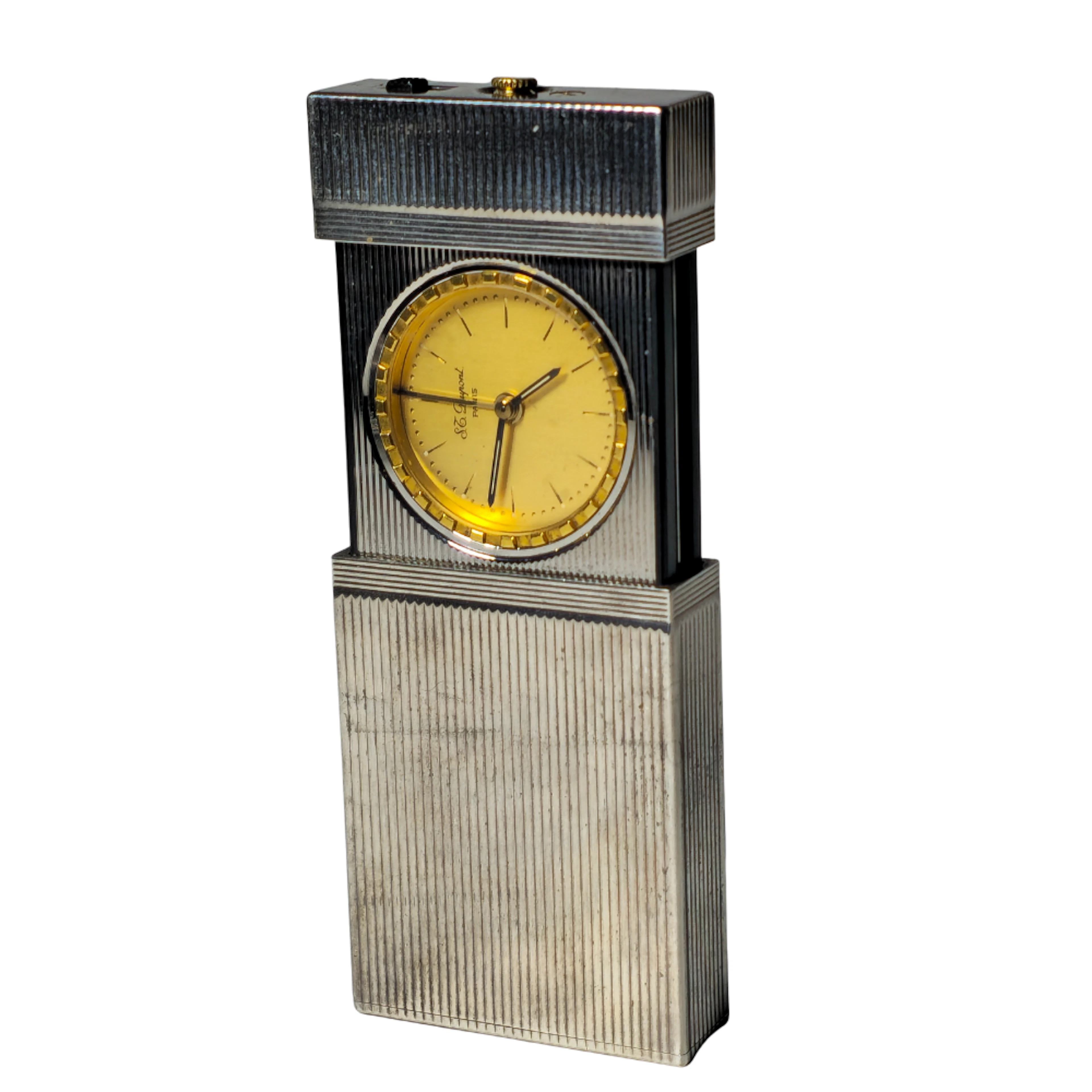 RELOJ DE VIAJE DUPOND EN PLATA DE 20 MICRAS.