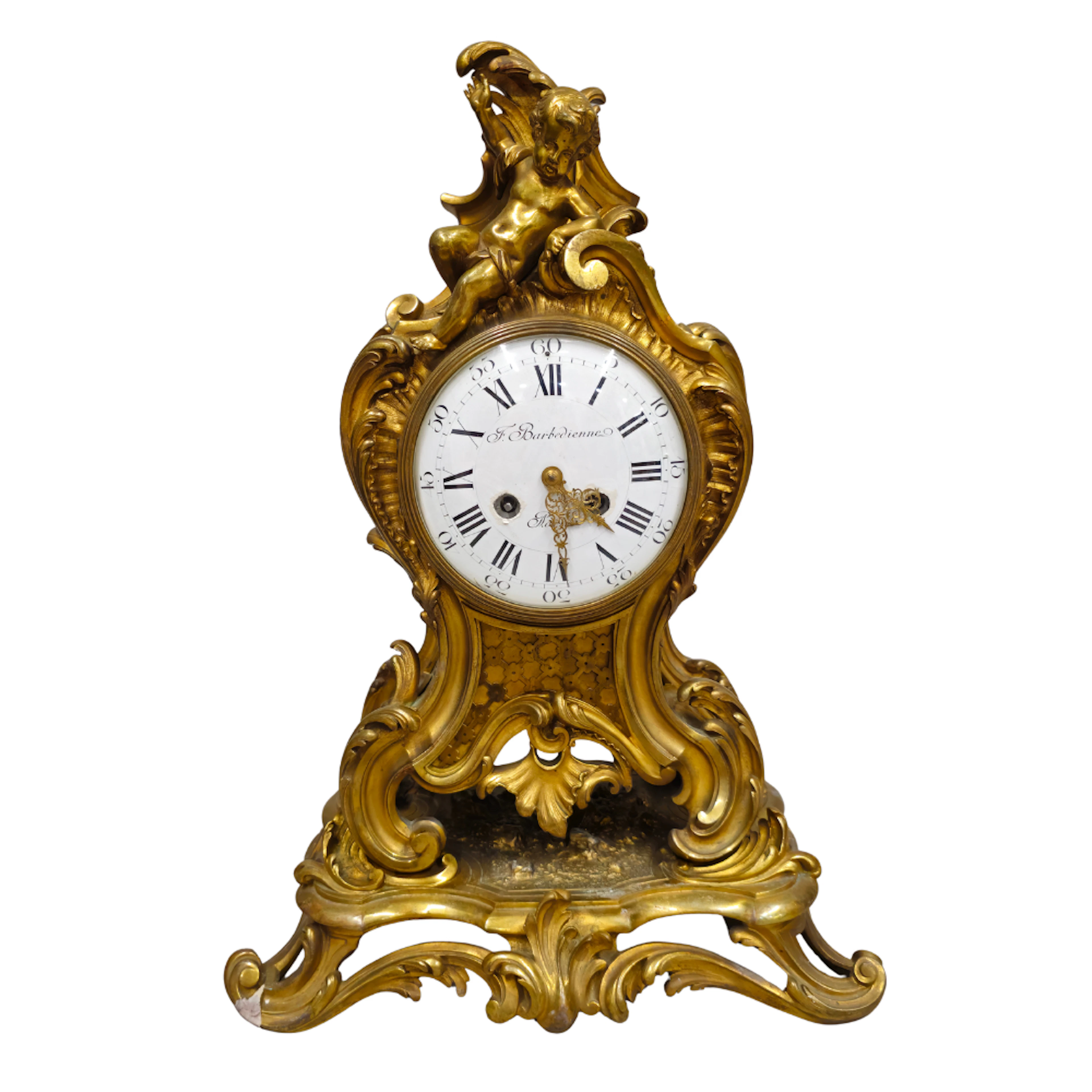 Reloj Napoleón III en bronce dorado de Barbedienne, de la segunda