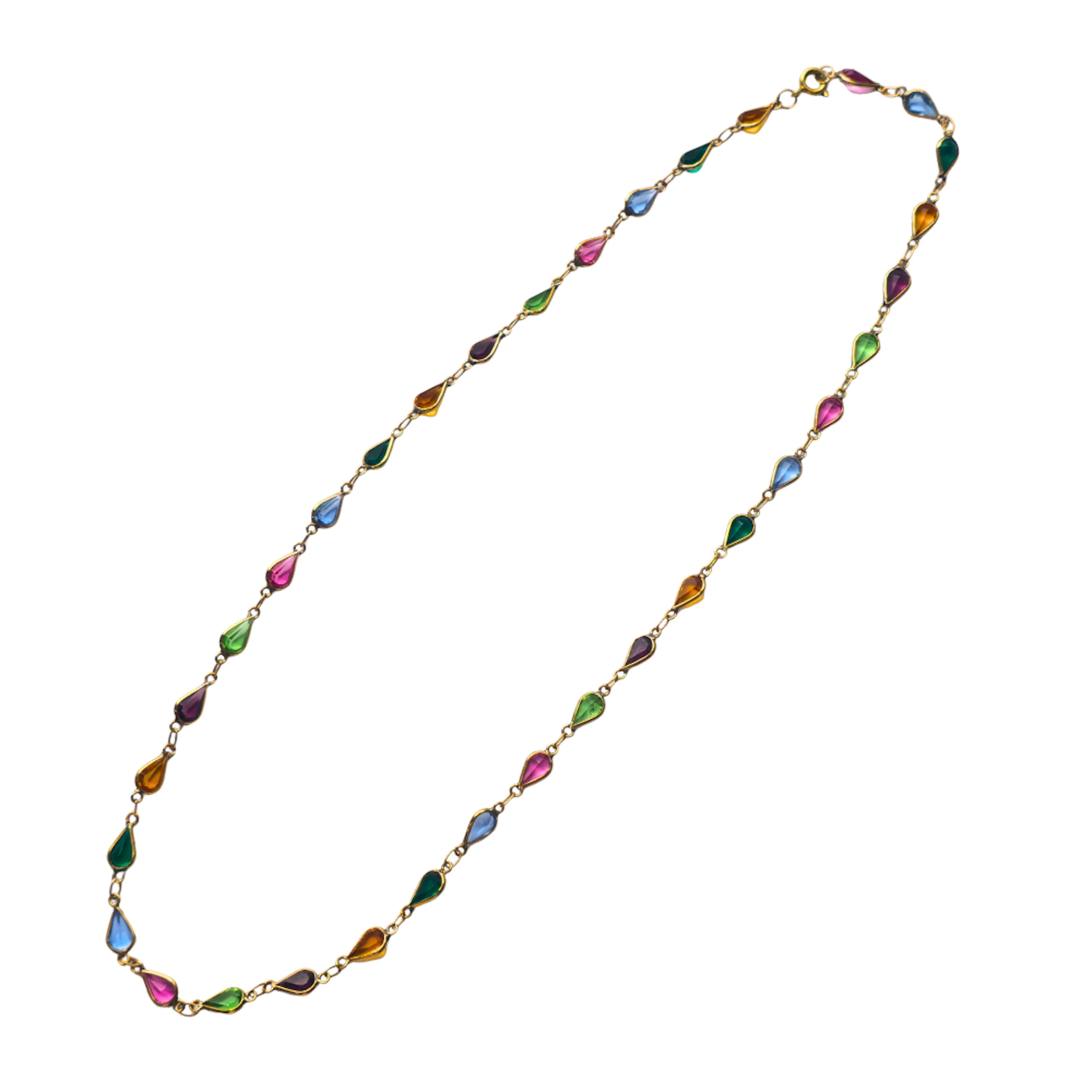 Collar en oro de 18 K y piedras preciosas.