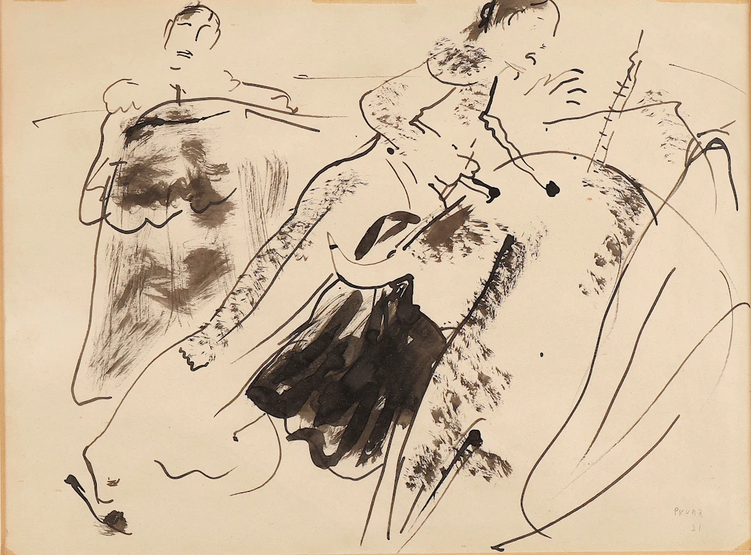 PERE PRUNA (1904–1977). Escena taurina.