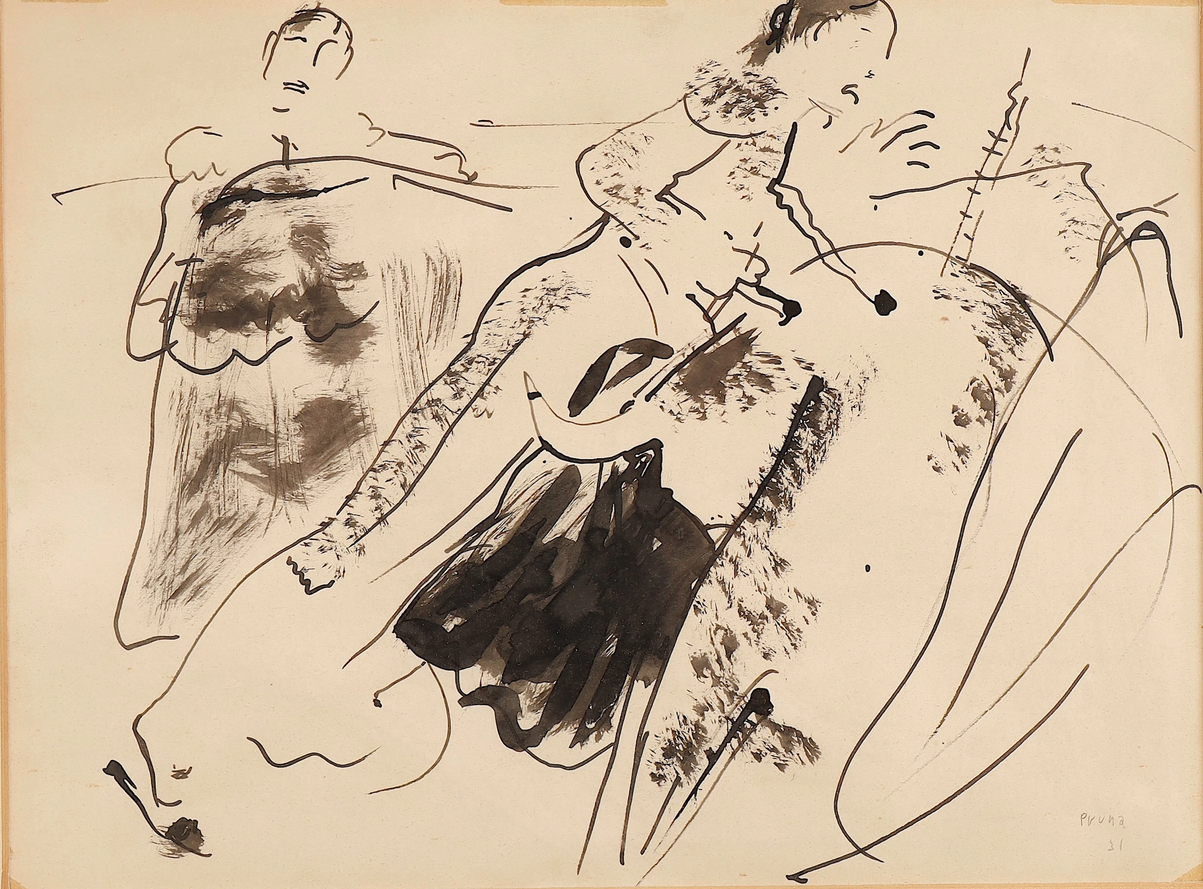 PERE PRUNA (1904–1977). Escena taurina.