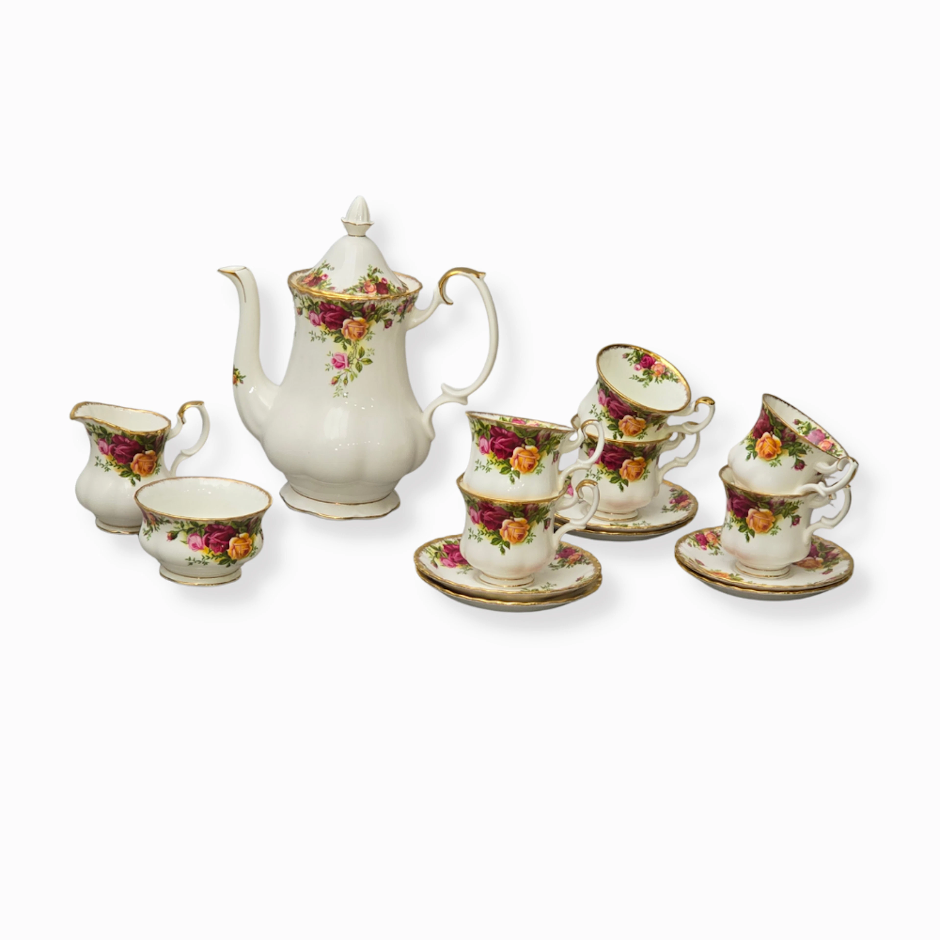 JUEGO DE CAFÉ, OLD COUNTRY ROSES, ROYAL ALBERT.
