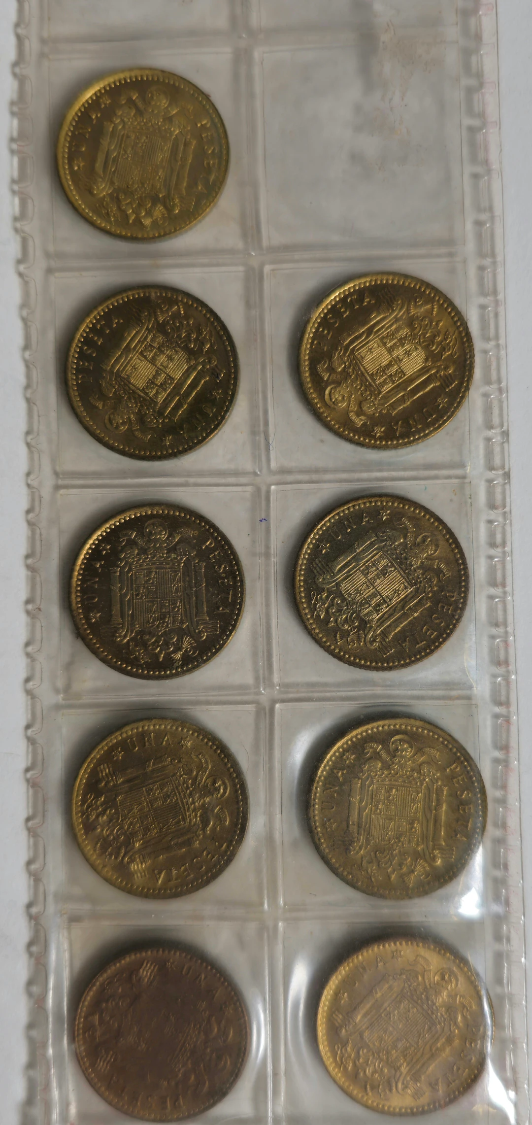 COLECCIÓN DE 9 MONEDAS DE FRANCIA 1 PESETA 1966.
