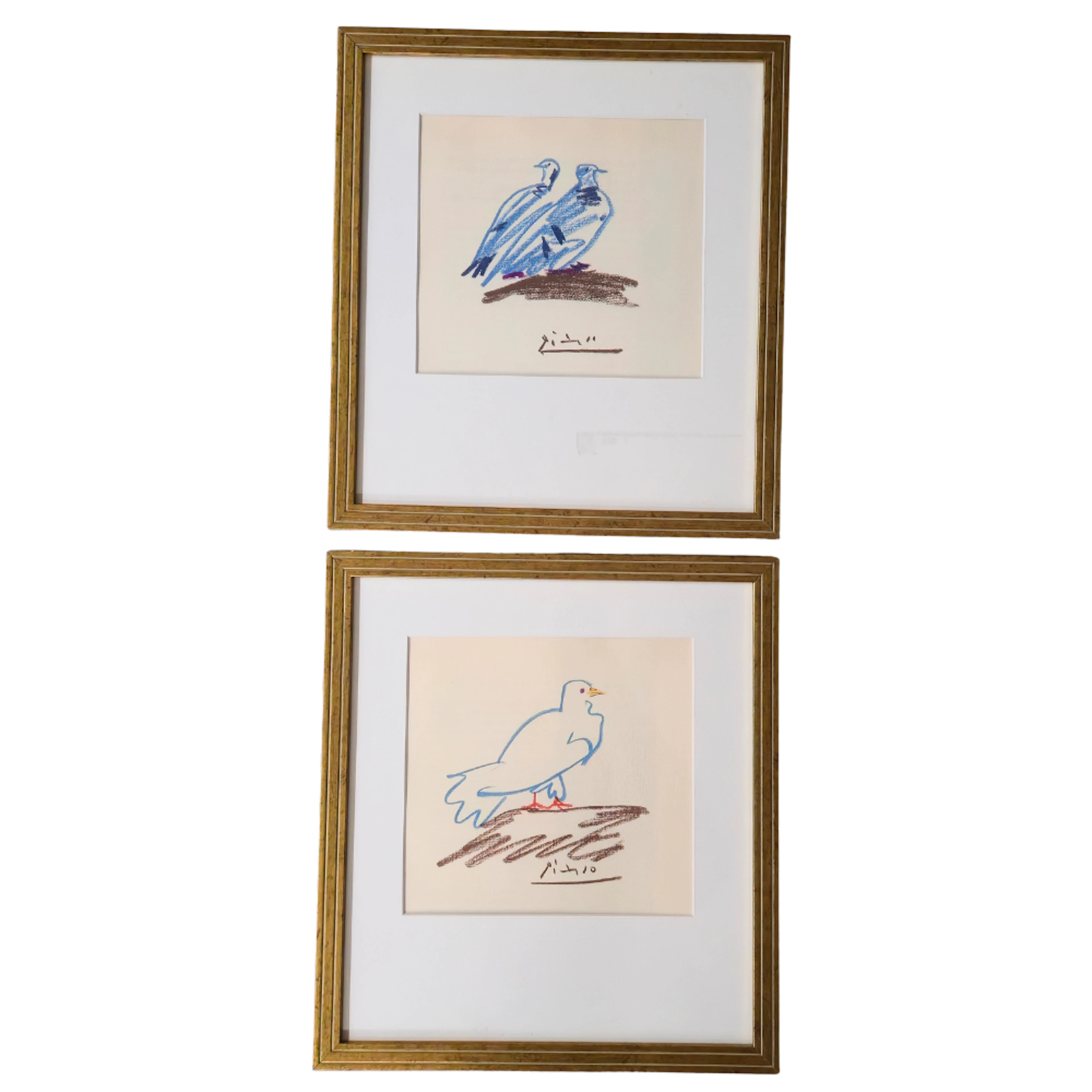 PABLO PICASSO. SEGÚN. DEL PALOMAR. DOS LITOGRAFIAS ENMARCADAS.