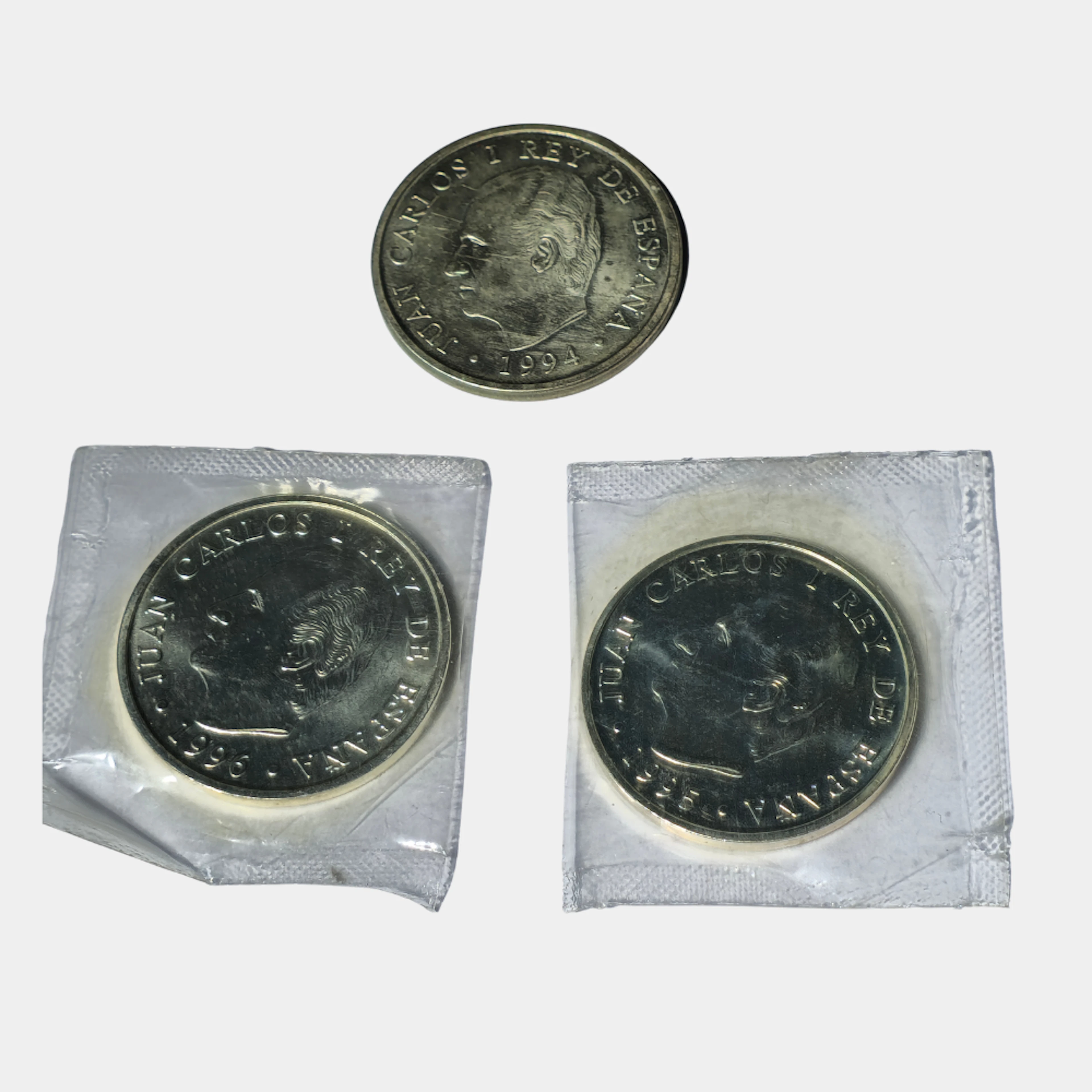 3 MONEDAS DE 2000 PESETAS EN PLATA.