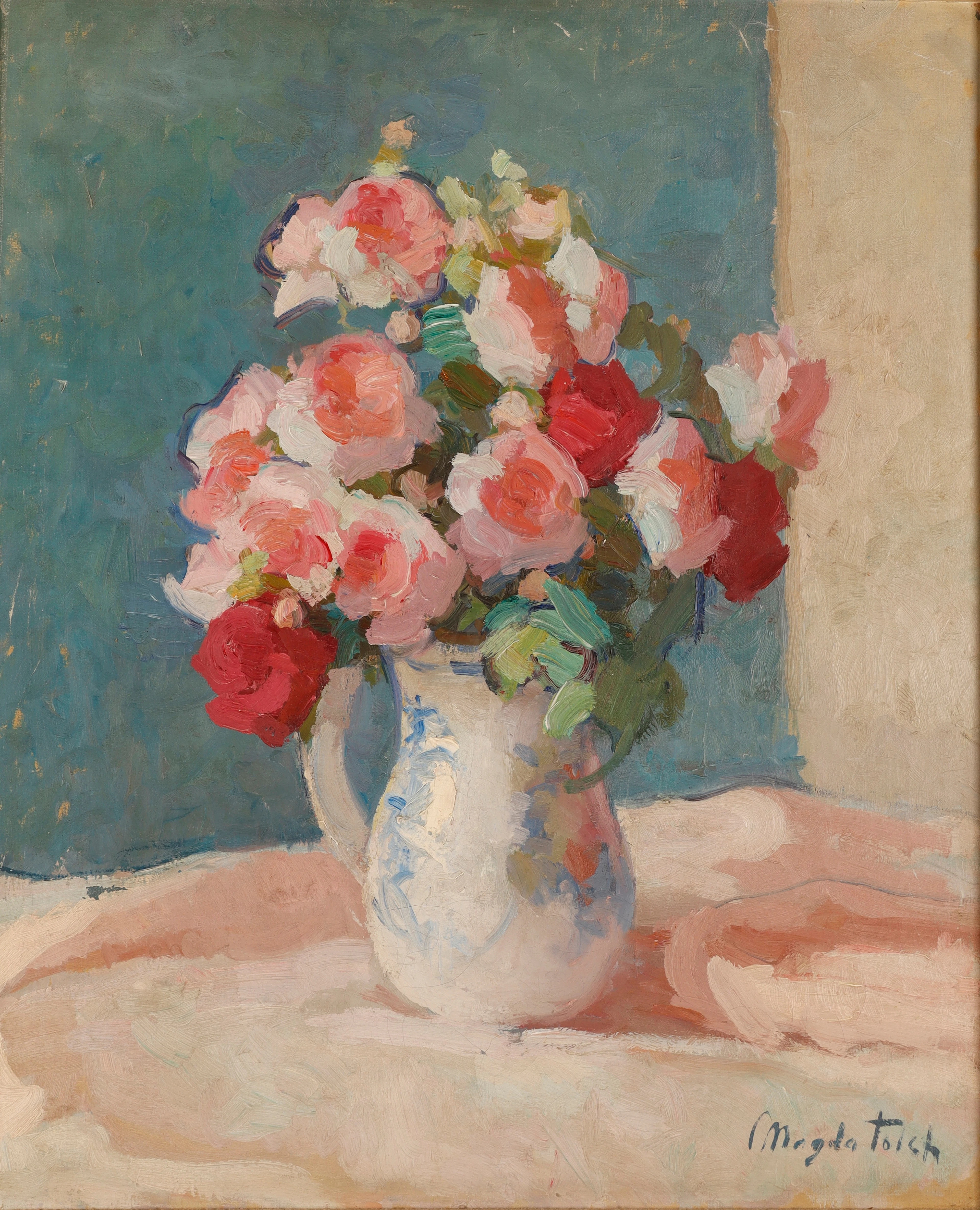 MAGDA FOLCH (1905-1981). Ramo de rosas.
