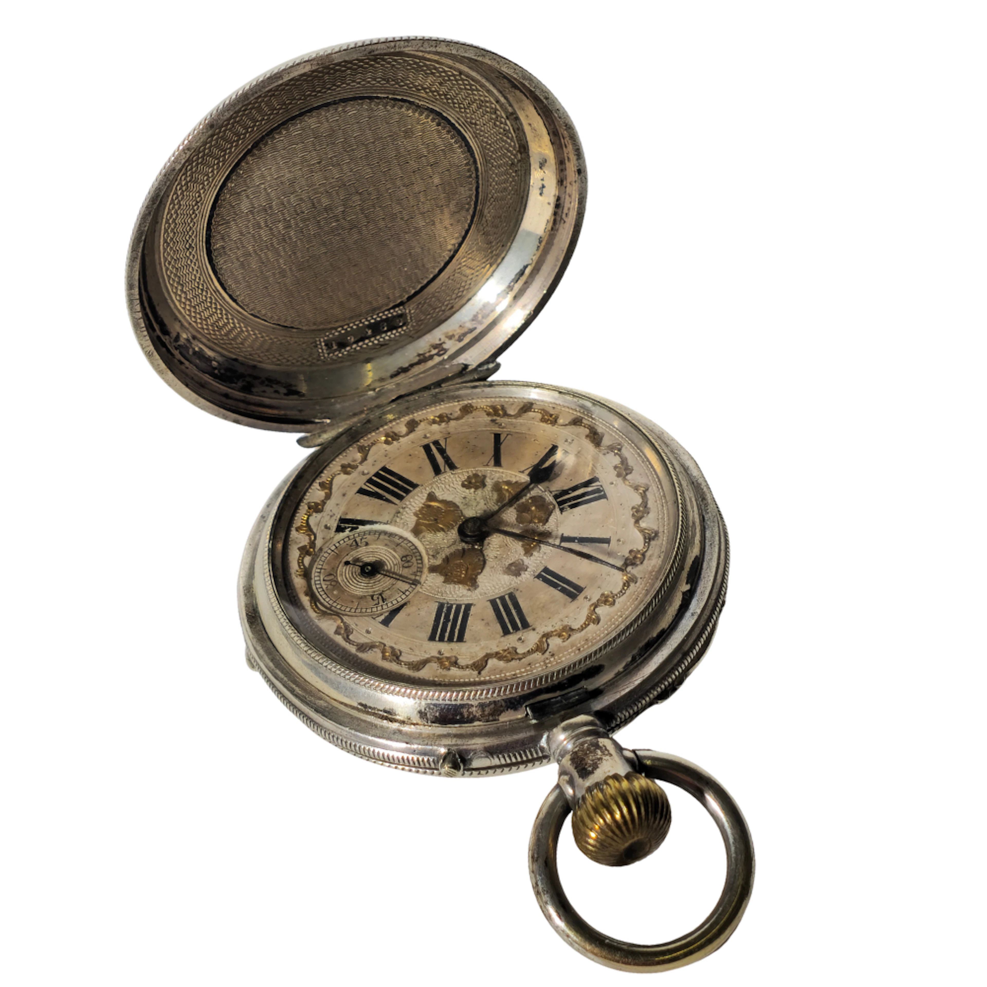 RELOJ DE BOLSILLO CYLINDRE REMONTOIR GENEVE. TAPAS DECORADAS EN GUILLOXÉ.