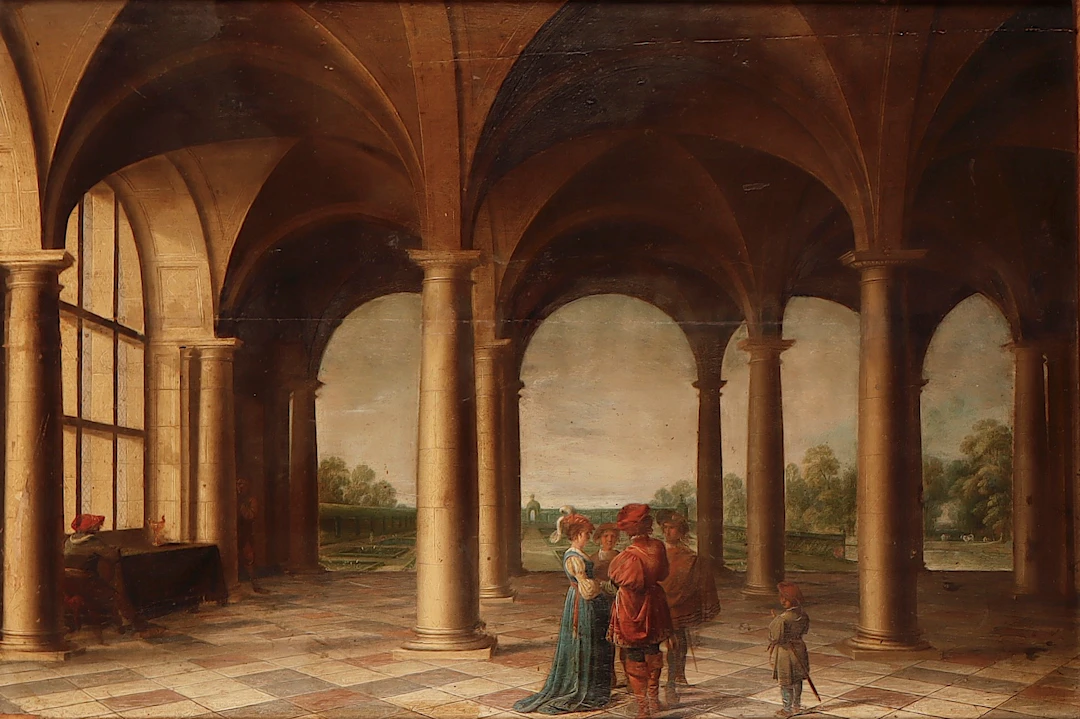 JACOBUS FERDINANDUS SAEY (1658-DESPUÉS DE 1726). Jardín renacentista.