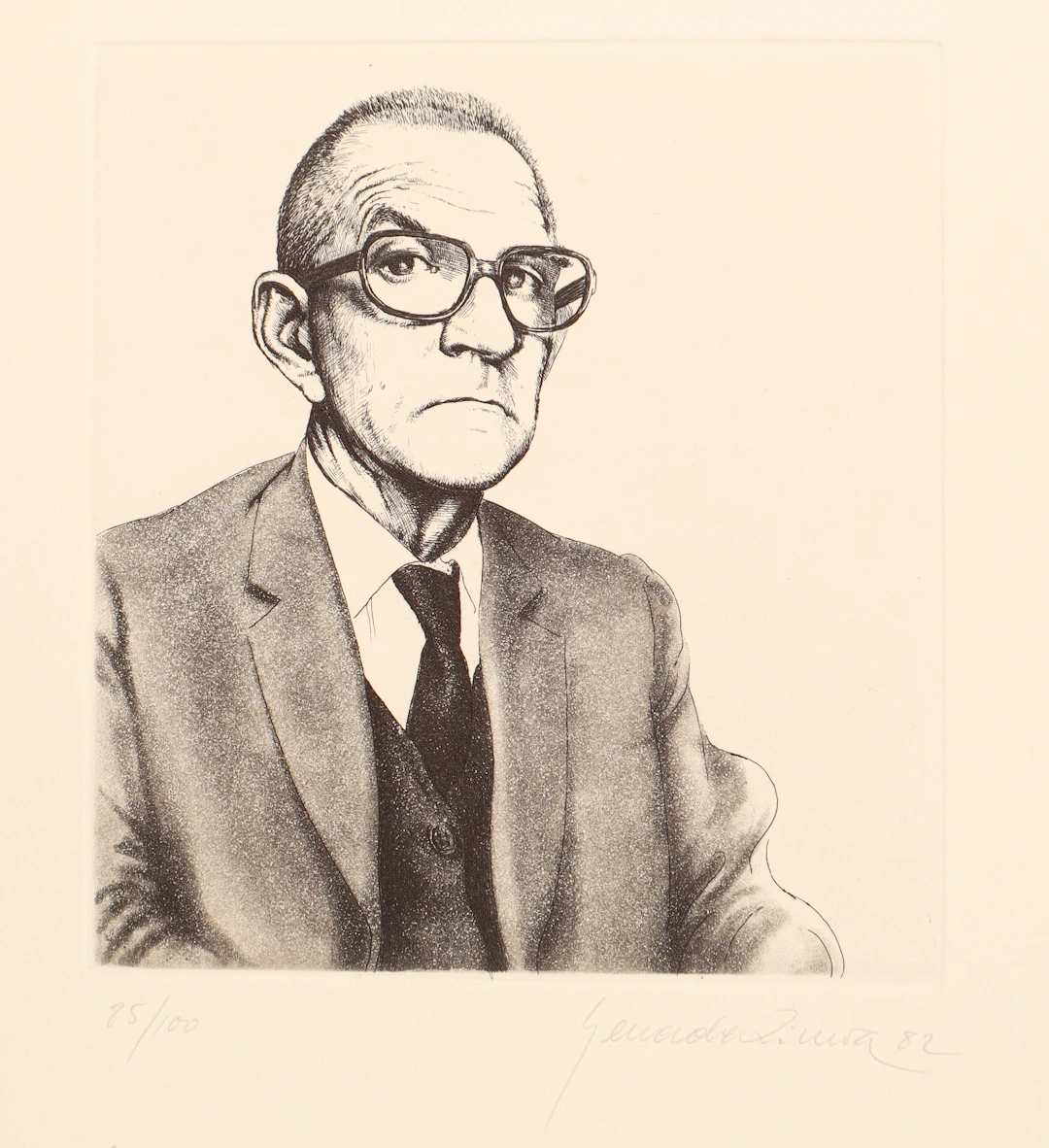 XAVIER SERRA DE RIVERA. Retrato de Salvador Espriu.