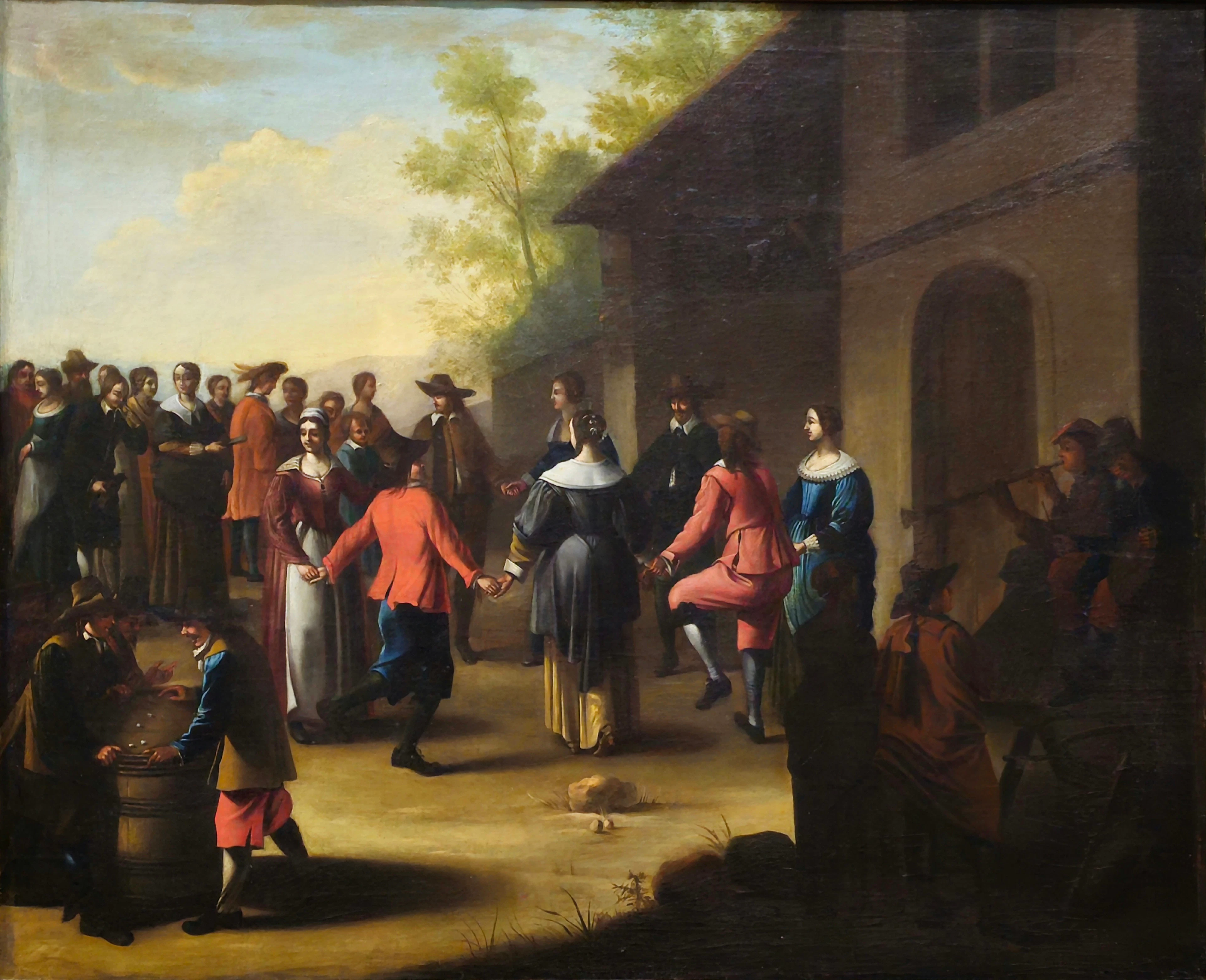 VAN DER NEER. ATRIBUIDO. Baile en una fiesta aldeana.