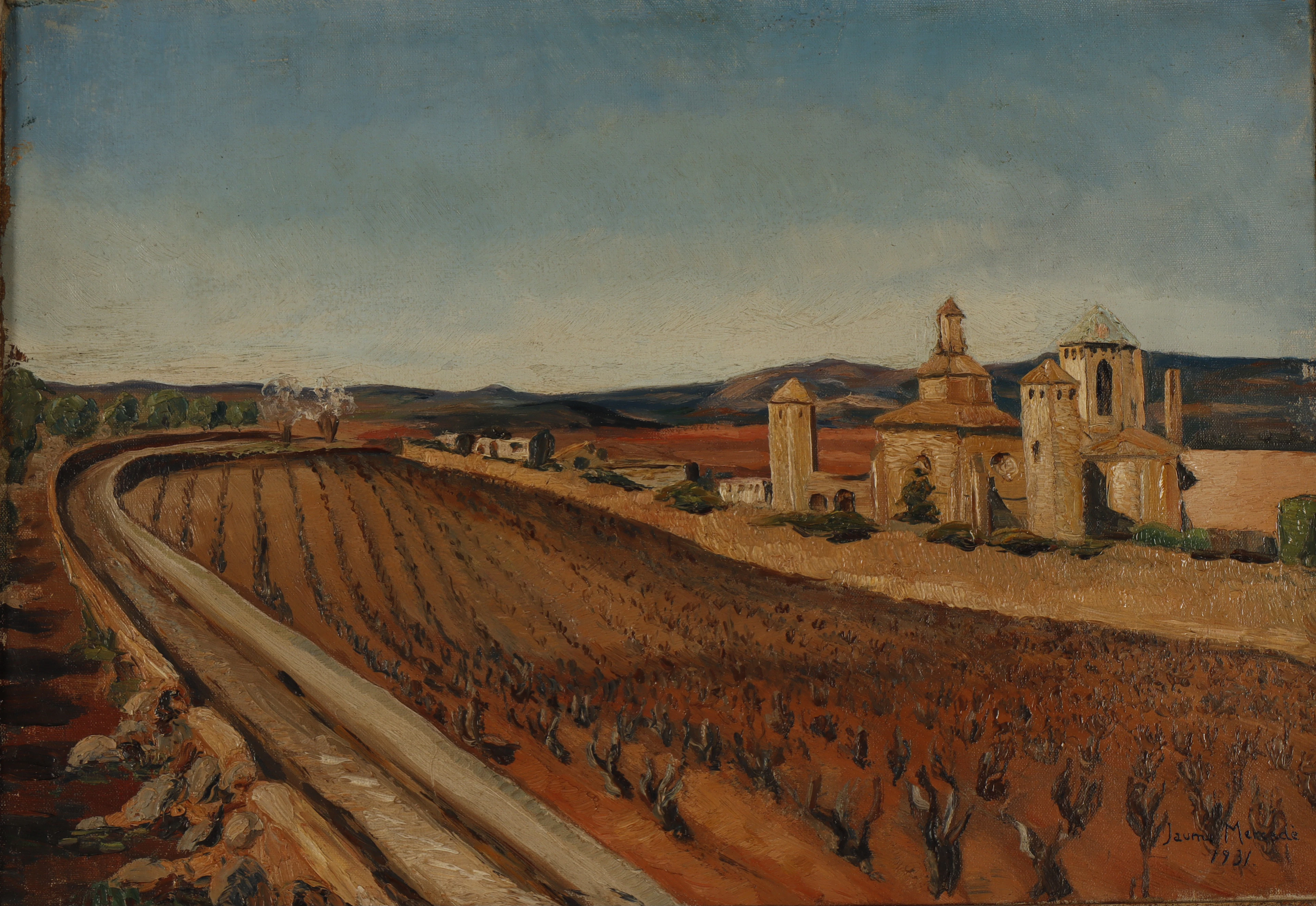 JAUME MERCADÉ (1889–1967). Vista de Poblet.