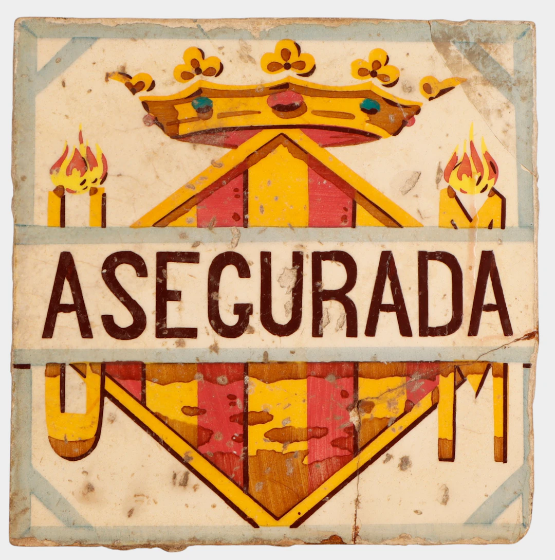 Azulejo valenciano de seguro contra incendios, de principios del siglo XX.