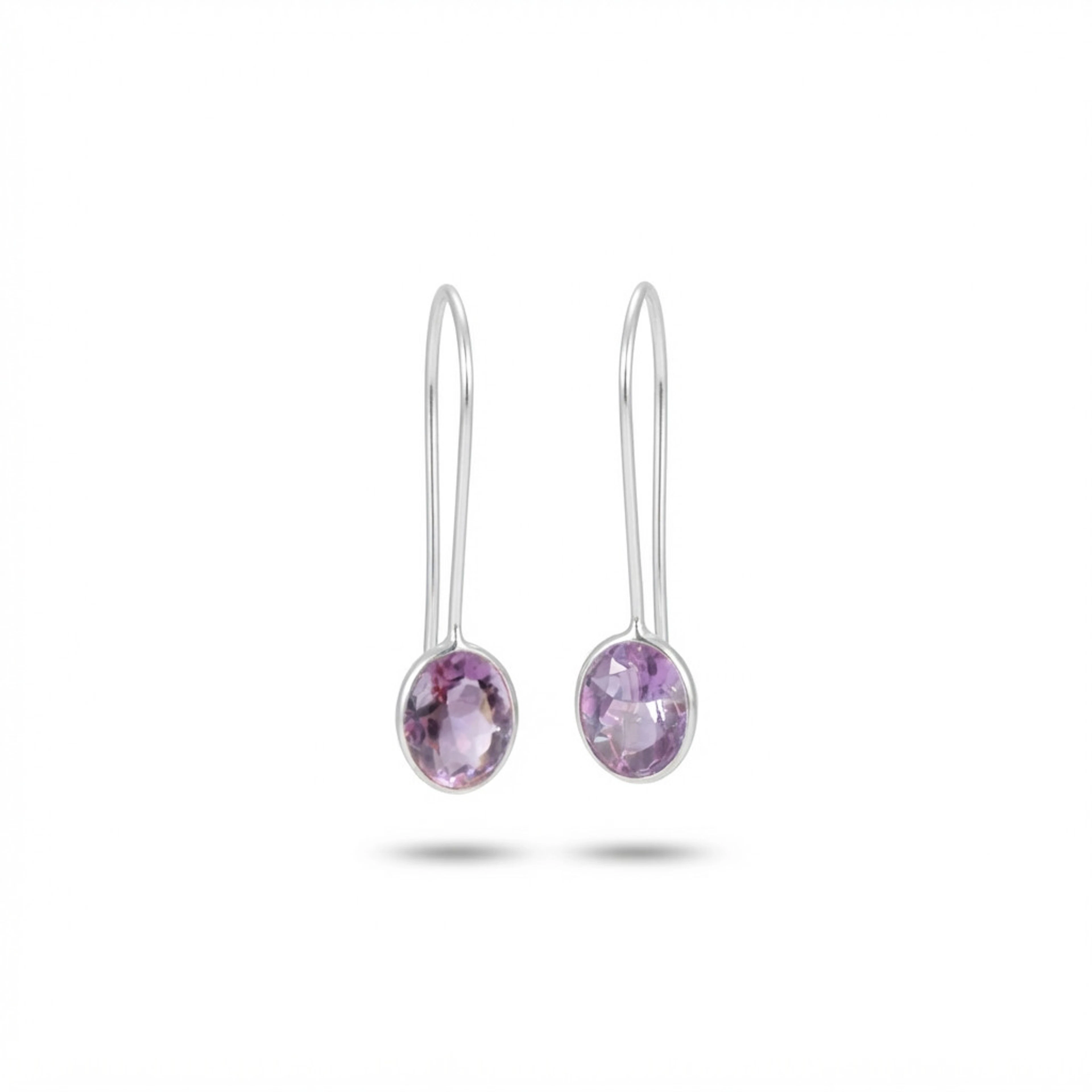Pendientes en plata con amatista.