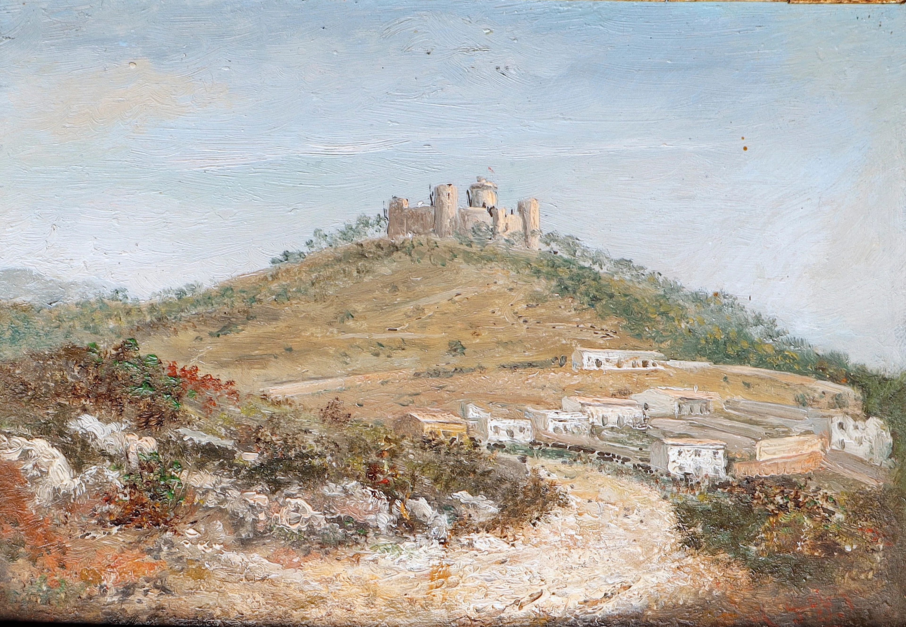 ESCUELA MALLORQUINA DEL SIGLO XIX. Vista de Artà, Mallorca.