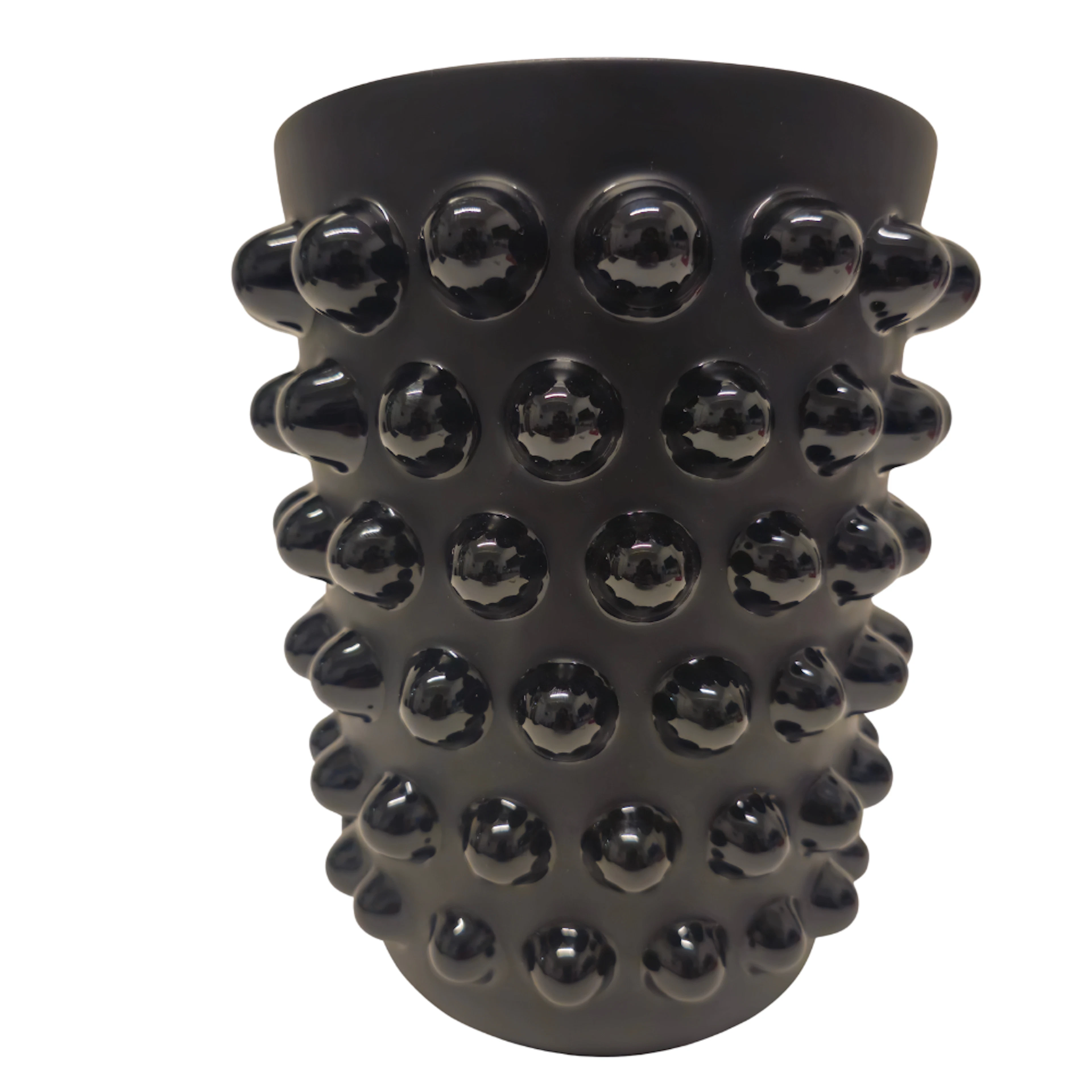 LALIQUE. Jarrón "Mossi" en cristal negro.
