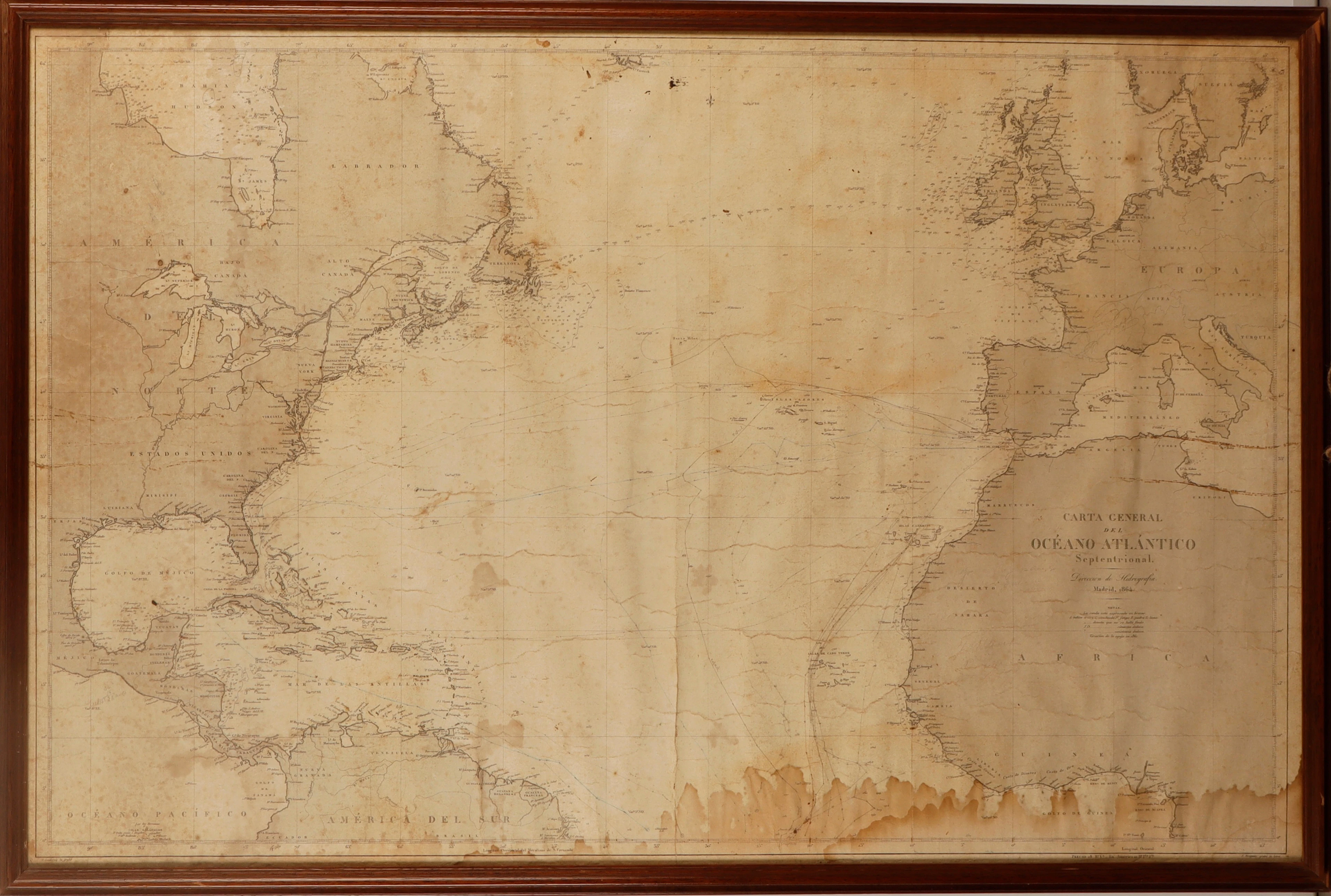 "Carta General del Océano Atlántico Septentrional", 1864.