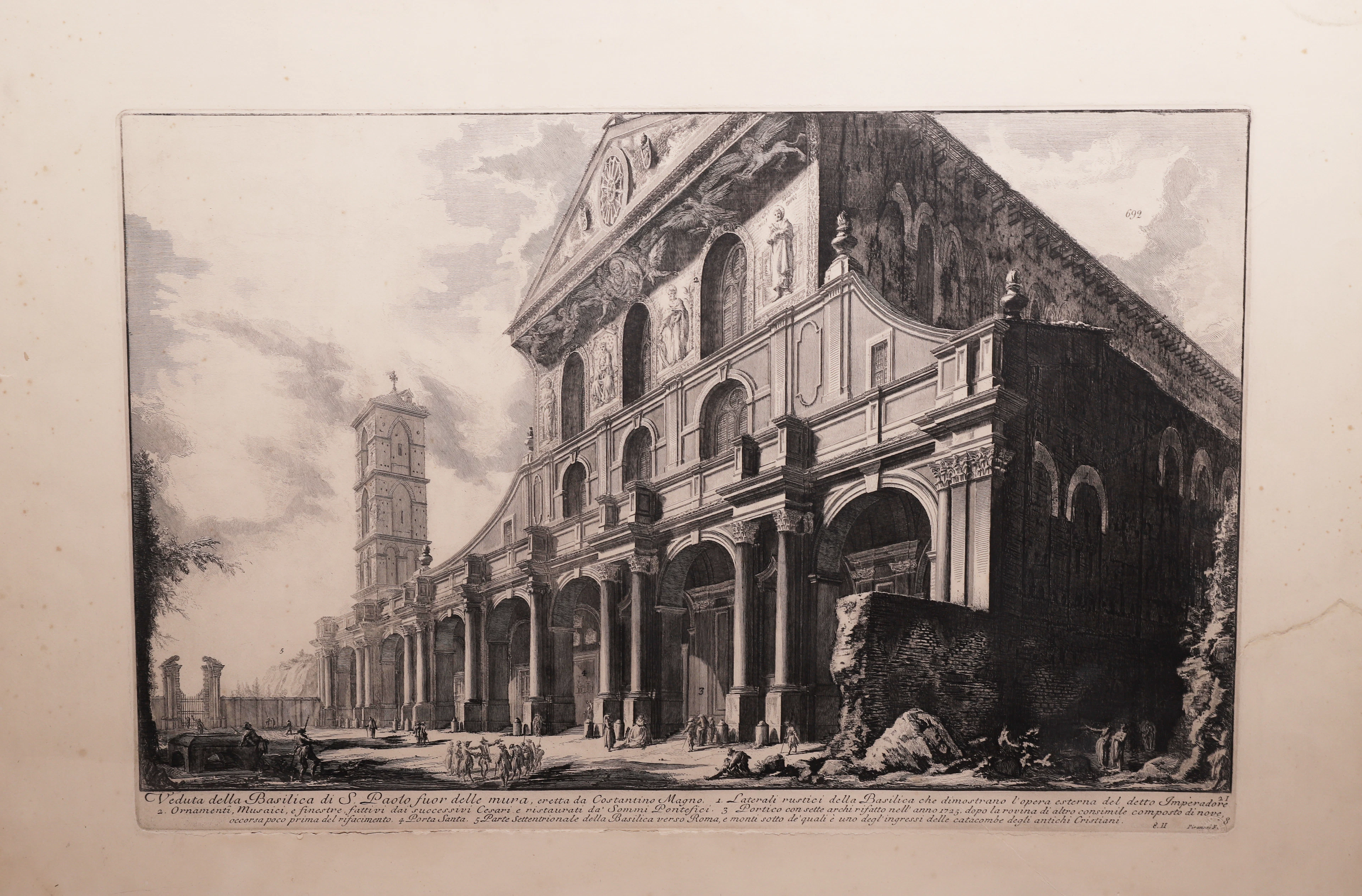 GIOVANNI BATTISTA PIRANESI. RÉPLICA. "BASÍLICA DE SAN PAOLO FUORI