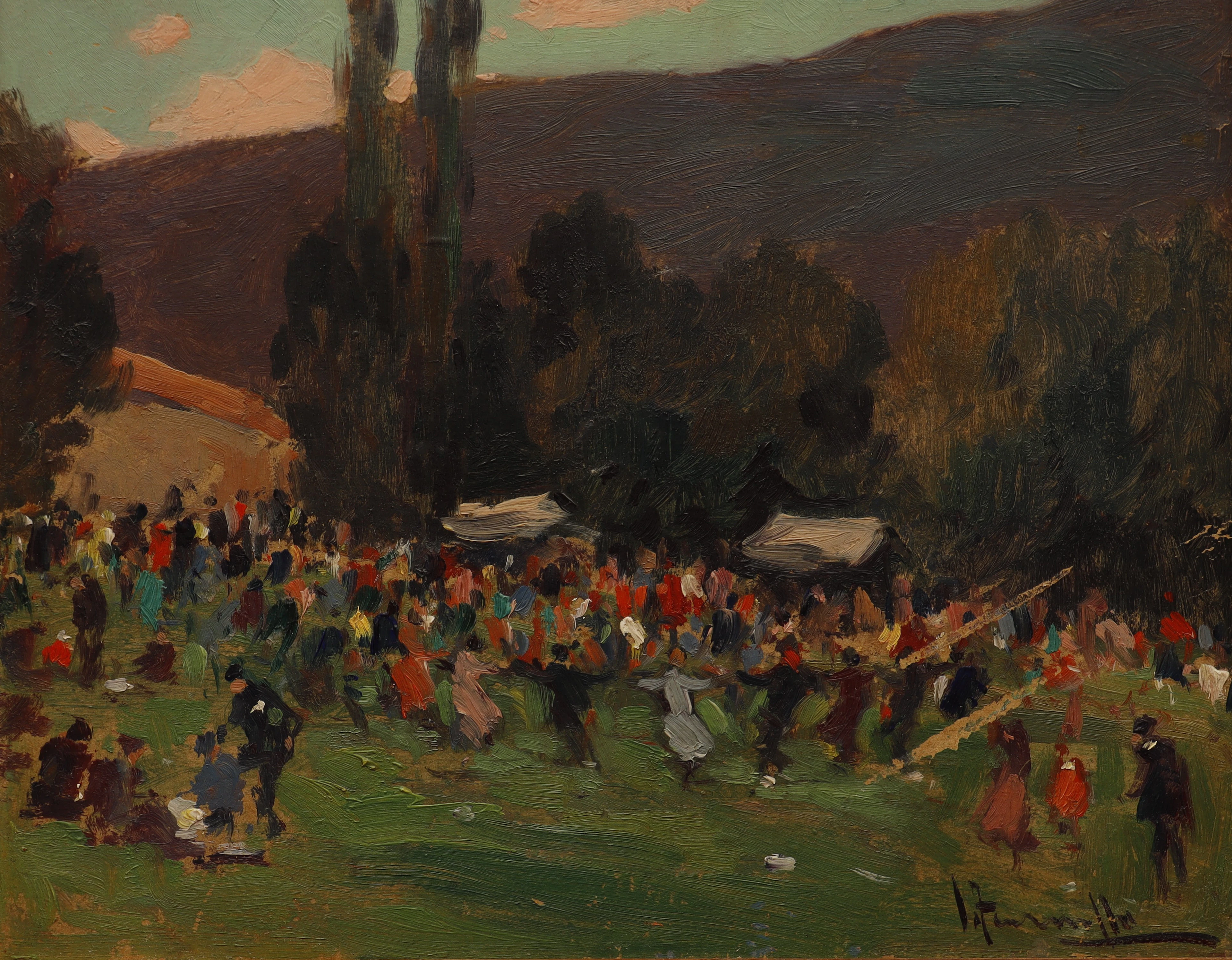 JOAQUIM TERRUELLA (1891–1956). Paisaje animado.