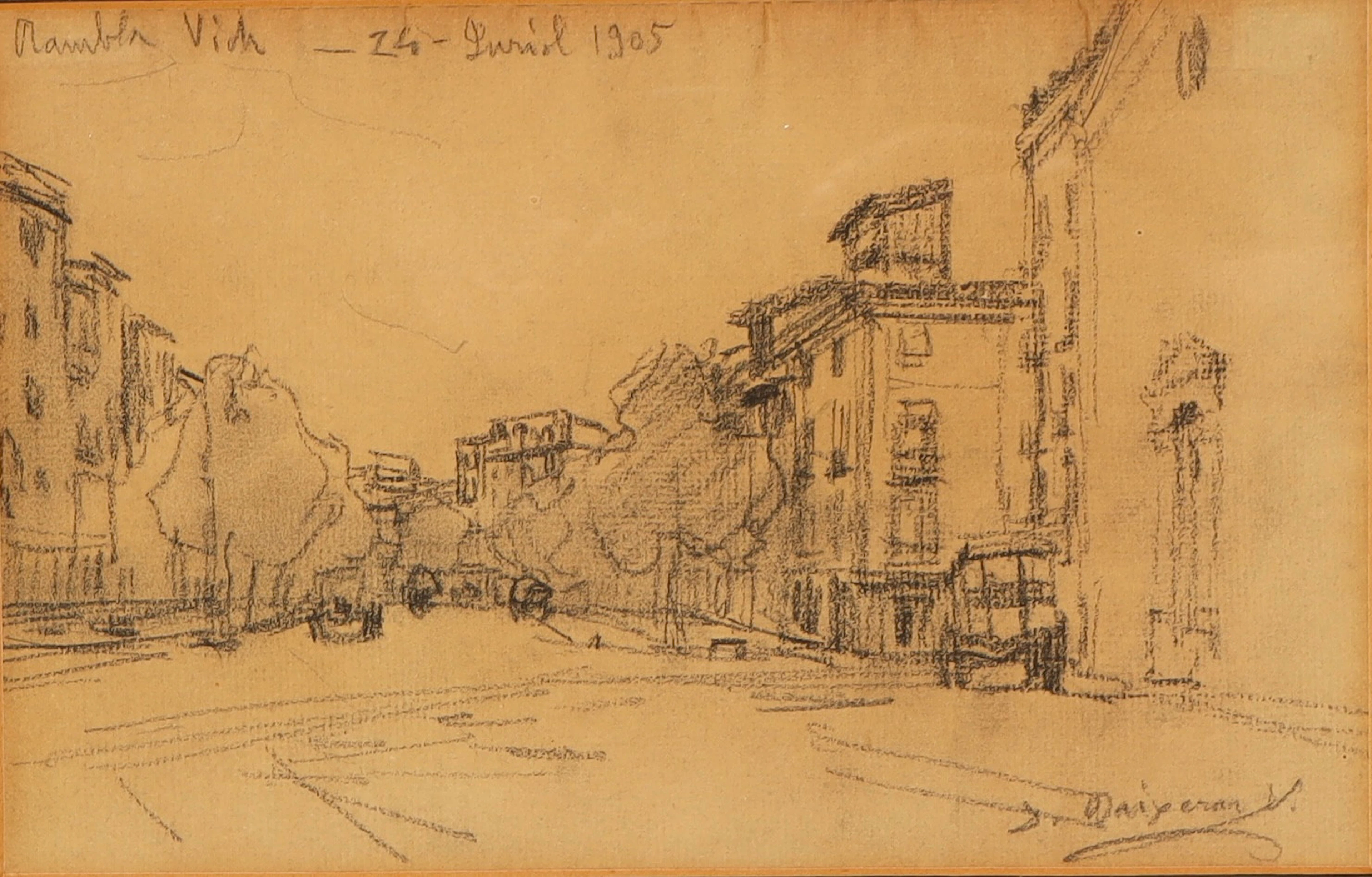 DIONÍS BAIXERAS (1862–1943). Rambla del Passeig, Vic.