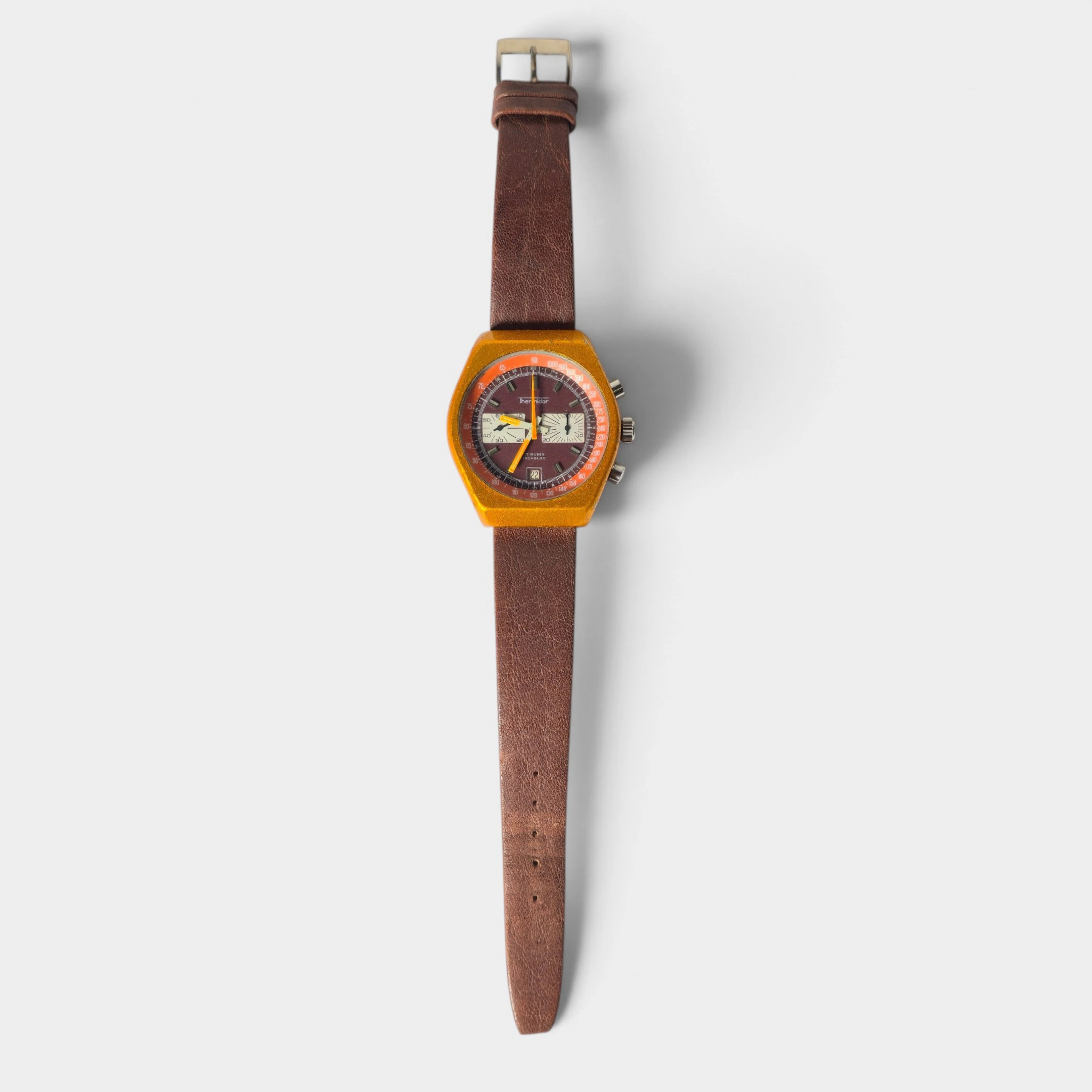 THERMIDOR. Reloj de pulsera cronógrafo, vintage.