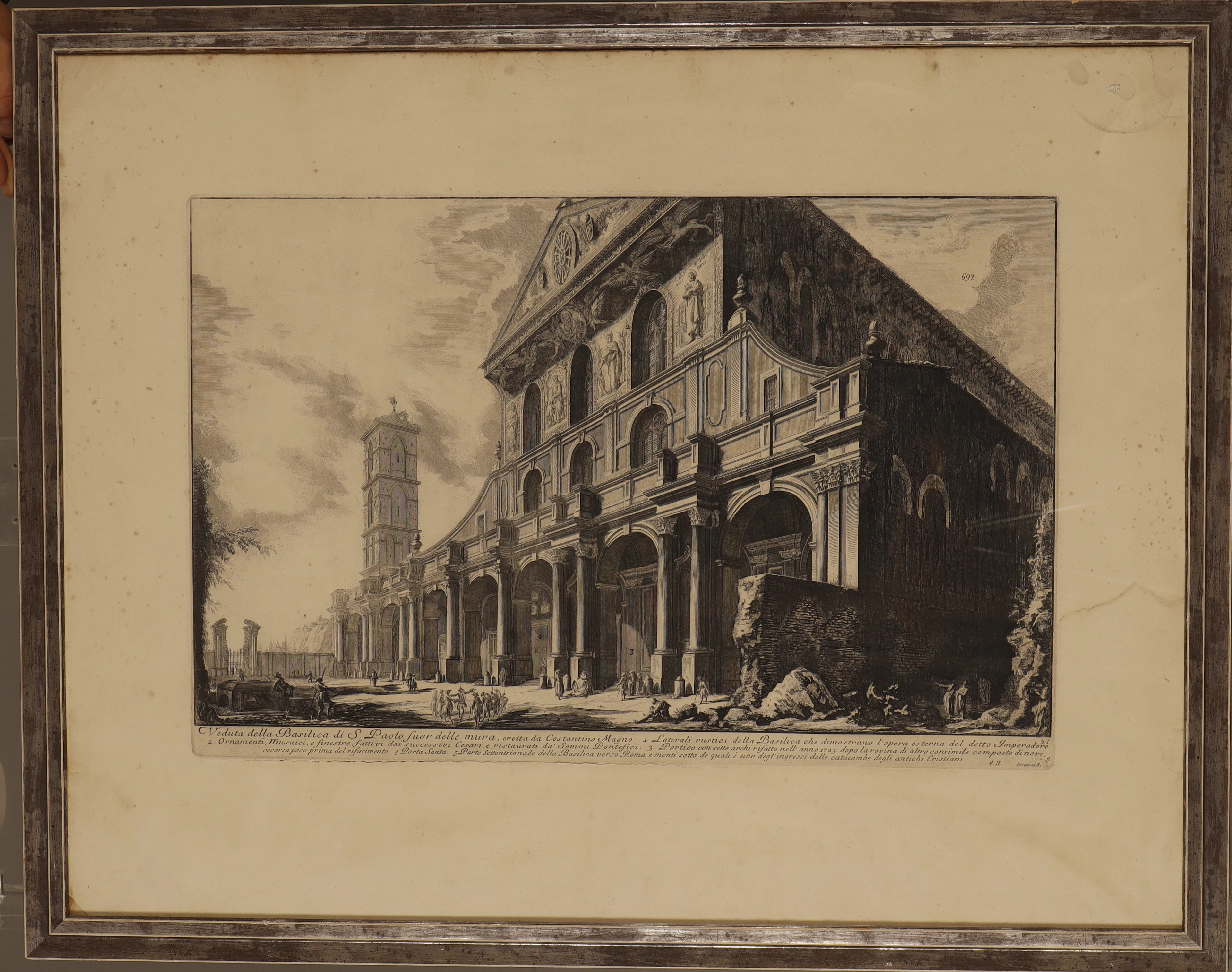 GIOVANNI BATTISTA PIRANESI. SEGÚN. "Vedutta della Basilica di S. Paolo".