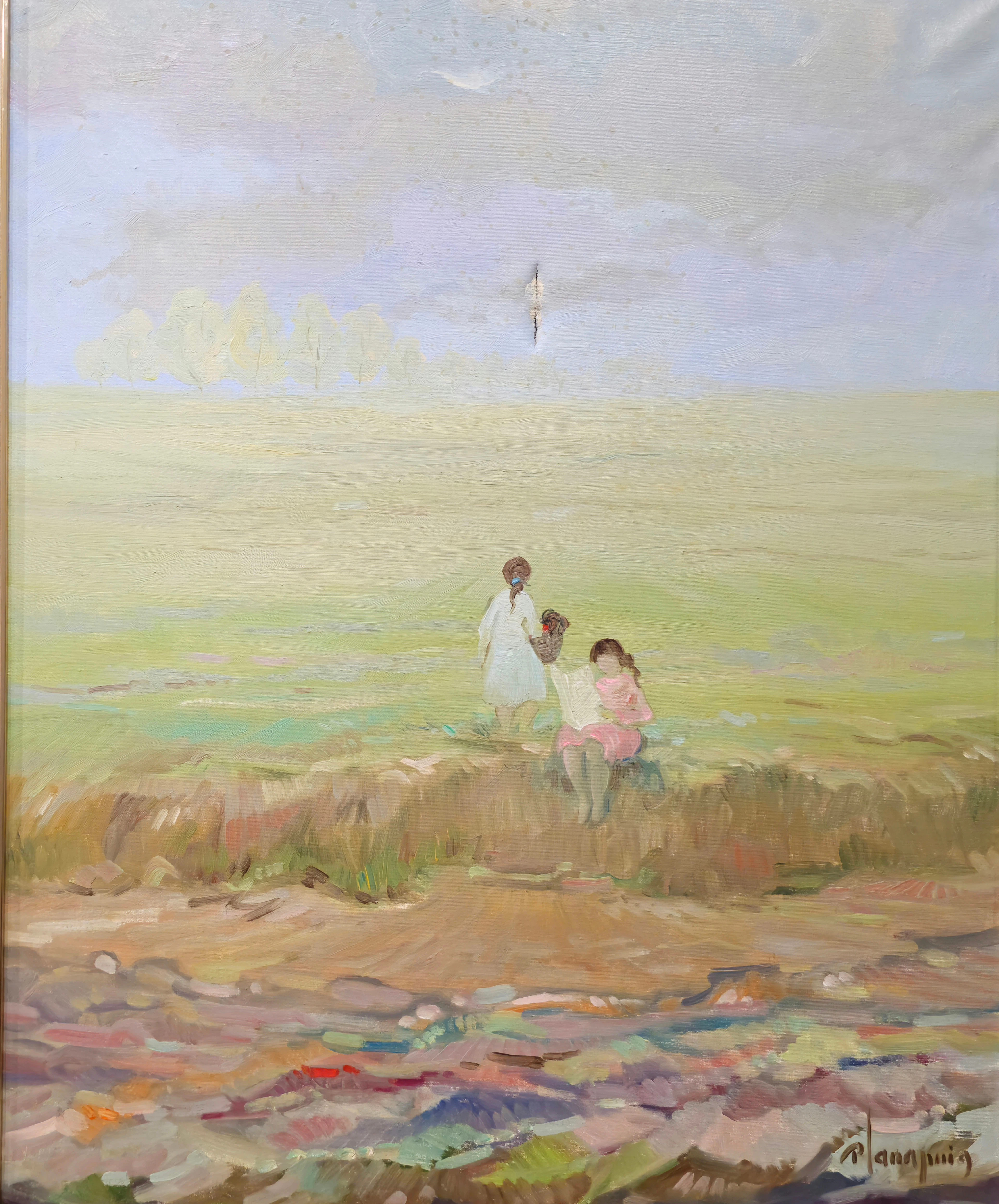 PAISAJE DE CAMPO. ÓLEO SOBRE LIENZO. FIRMADO "LANA PUIG".