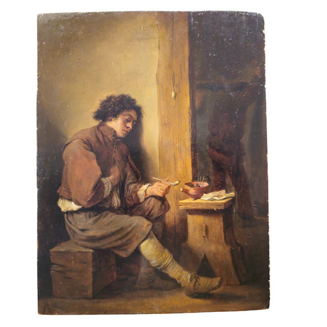 DAVID TENIERS (1610-1690). Fumador en una taberna.