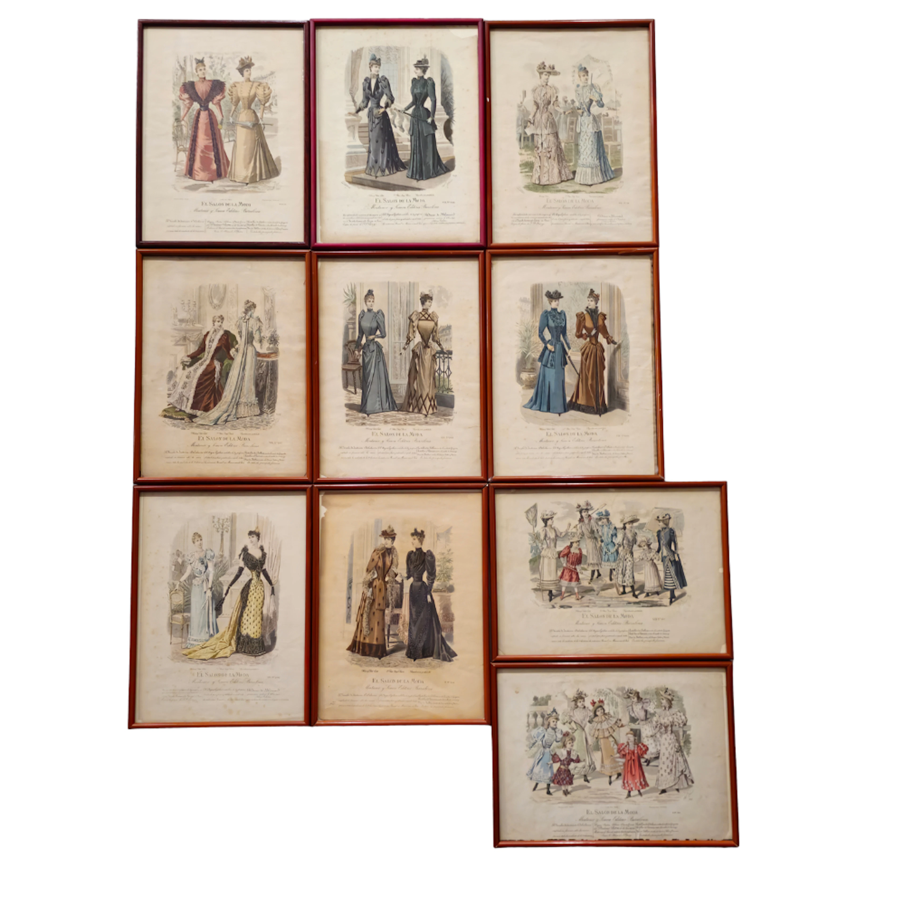 10 grabados de "el salón de la moda" por Muntaner y Simón editores Barcelona.