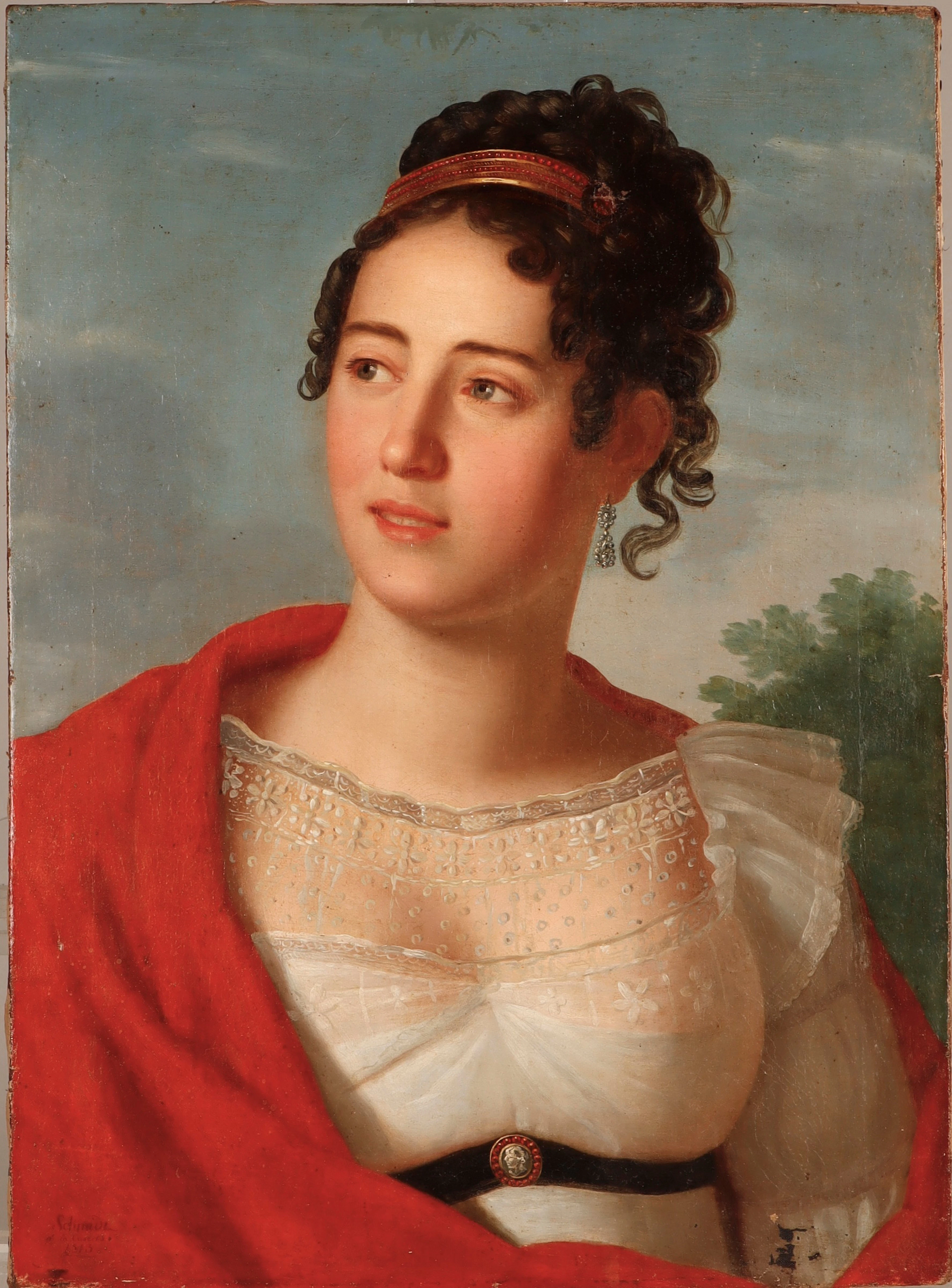 JOHANN HEINRICH SCHMIDT (1749-1829). Retrato de una joven.