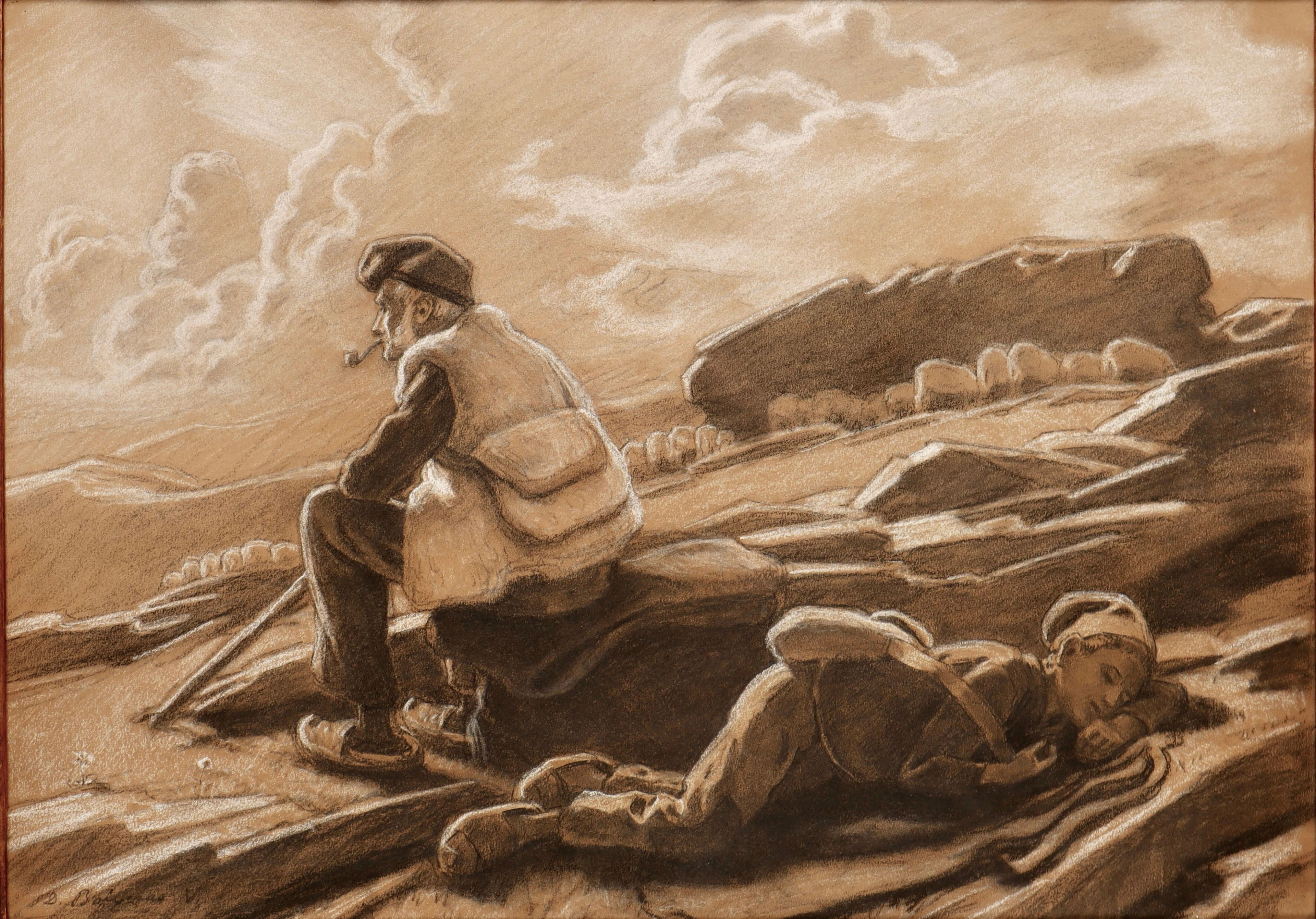 DIONÍS BAIXERAS (1862–1943). Pastores del Pirineo catalán.