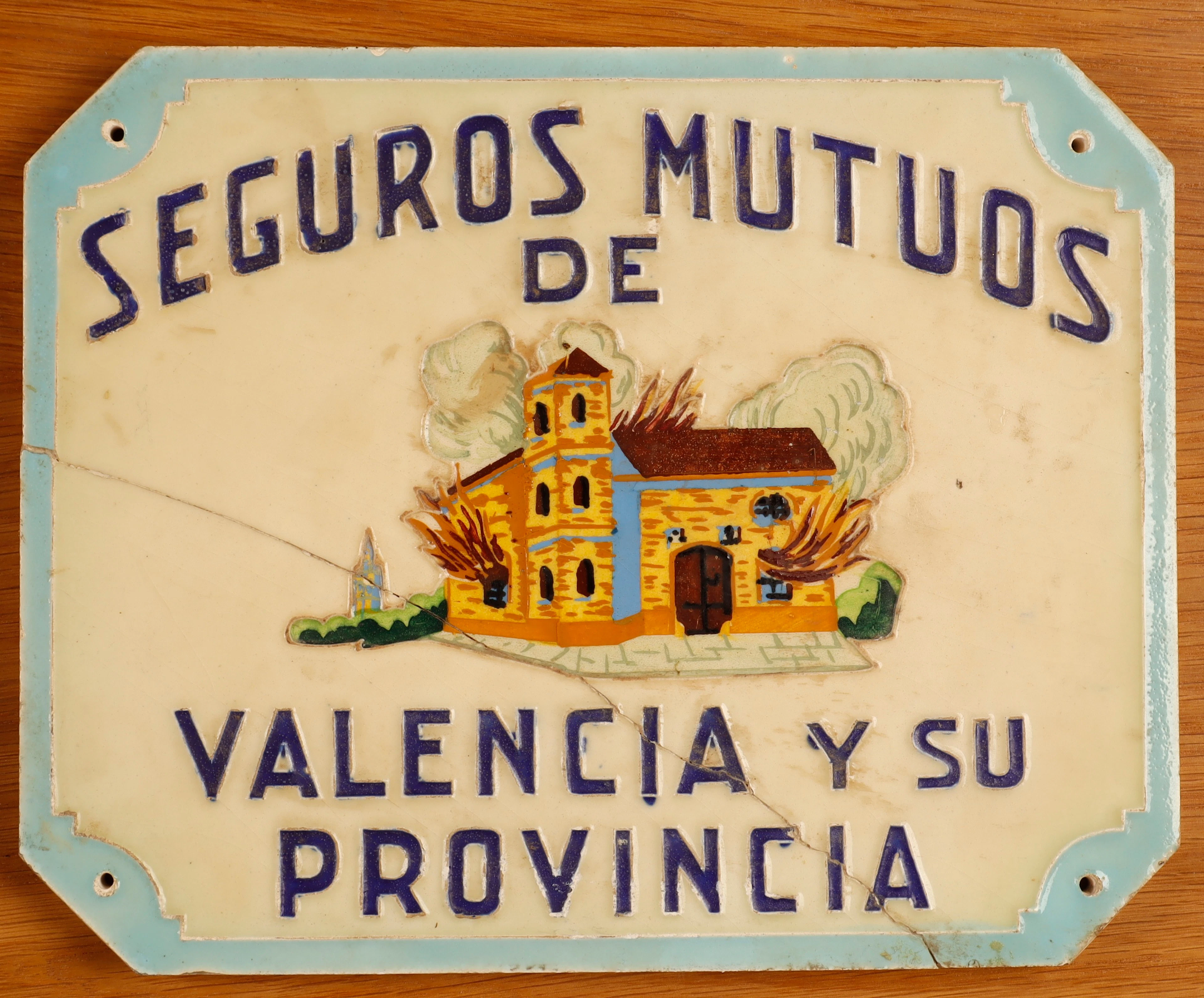 "Seguros Mutuos de Valencia y su provincia", azulejo valenciano de