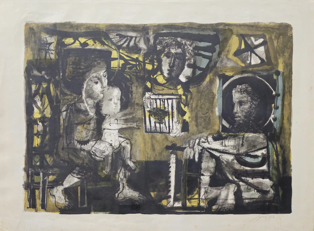 ANTONI CLAVÉ (1913-2005). “La Sainte Famille”.